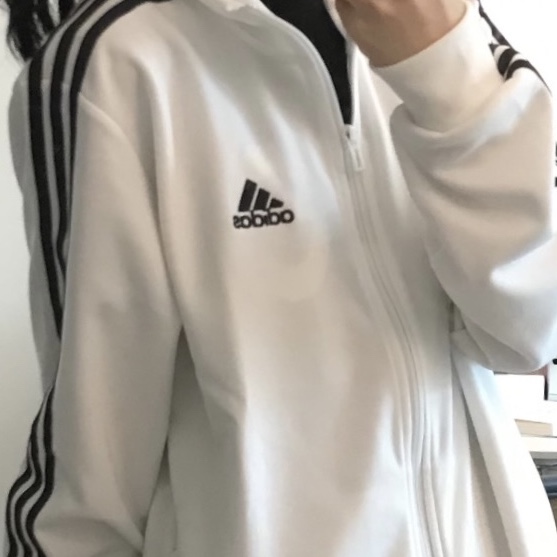 Adidas 3S Regular Fit Double Knit Track Top White - KR Sizing 착용 스타일