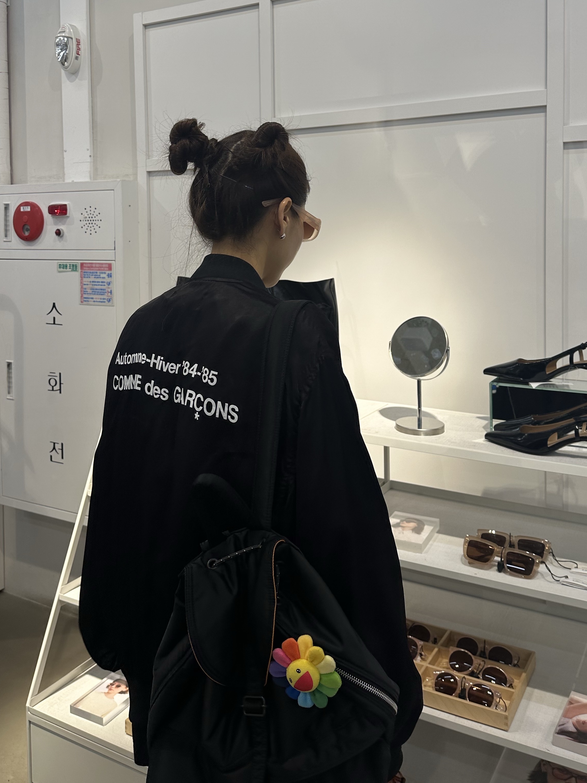 CDG '84-85 Staff Blouson Black, Porter Tanker Backpack Black 착용 스타일 - 2