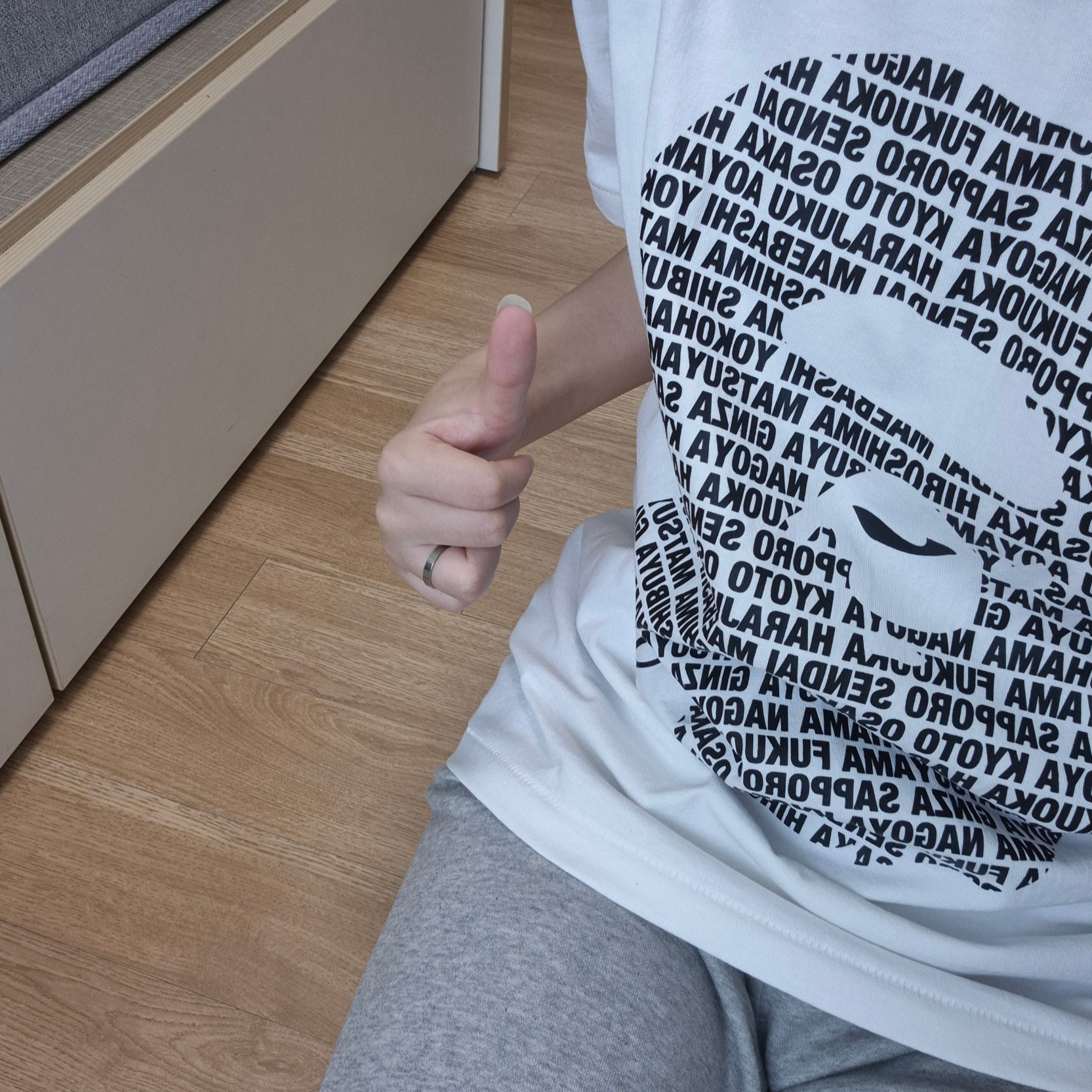 BAPE Japan Ape Head T-Shirt White 착용 스타일 - 2
