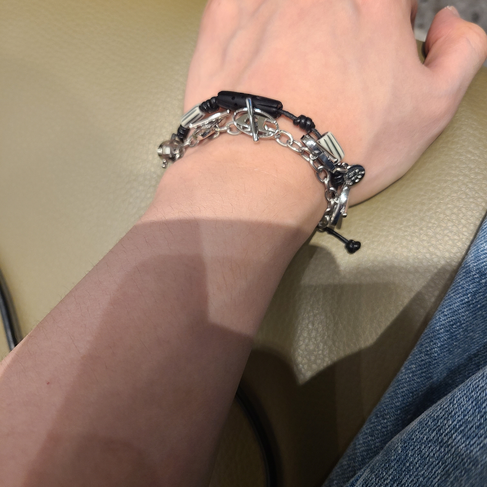 Diesel Dx1436 Stainless Steel Chain Bracelet Silver 착용 스타일