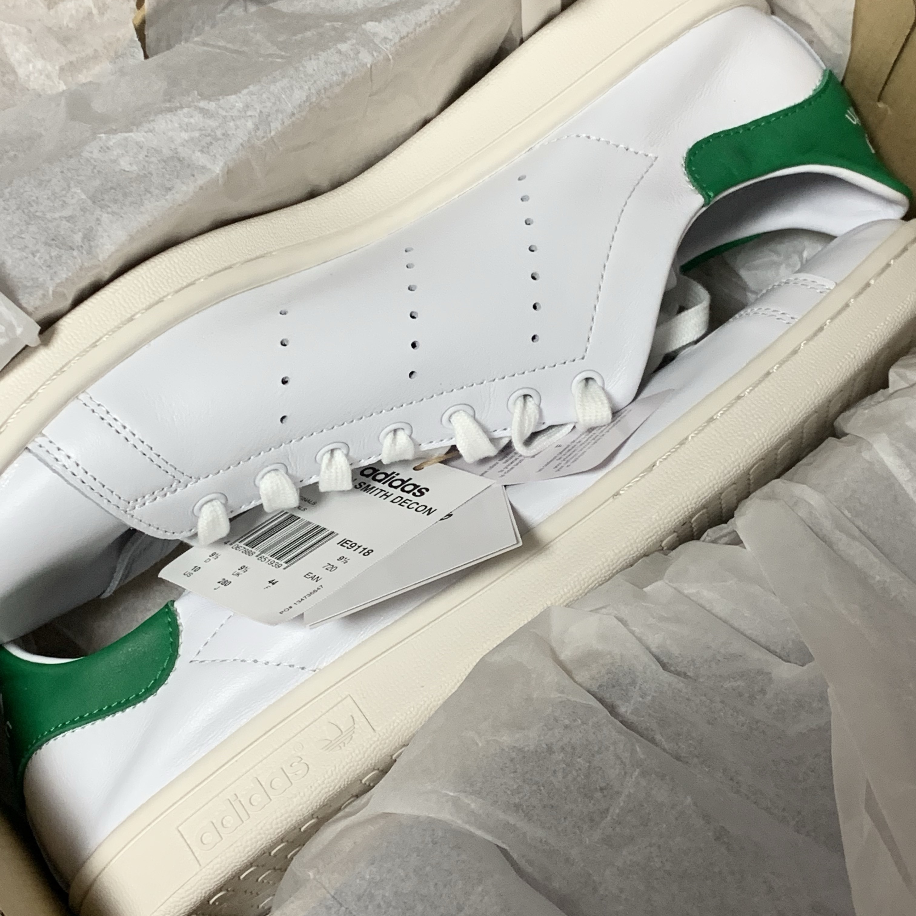 Adidas Stan Smith Decon Cloud White Green 착용 스타일