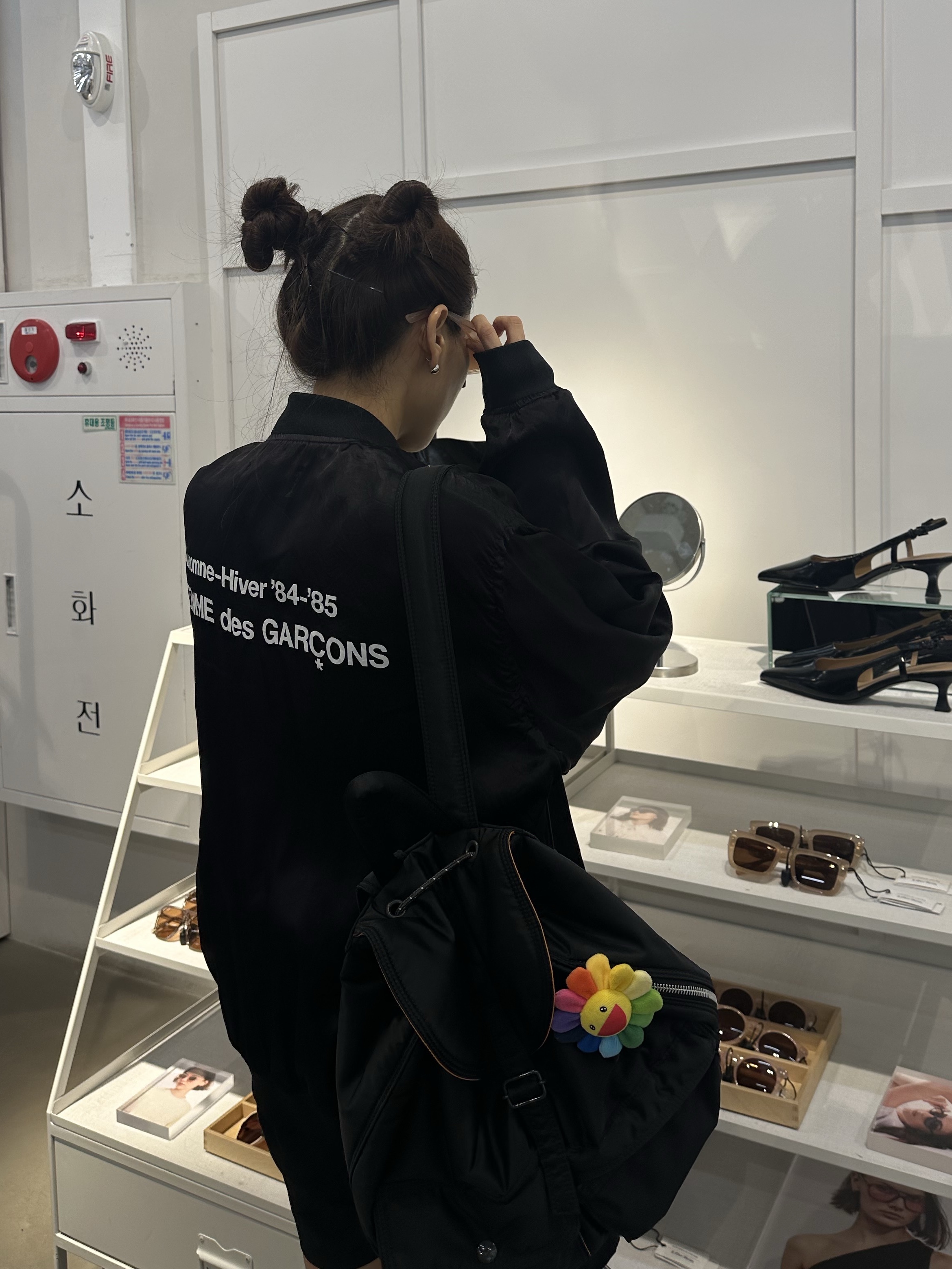 CDG '84-85 Staff Blouson Black, Porter Tanker Backpack Black 착용 스타일 - 1