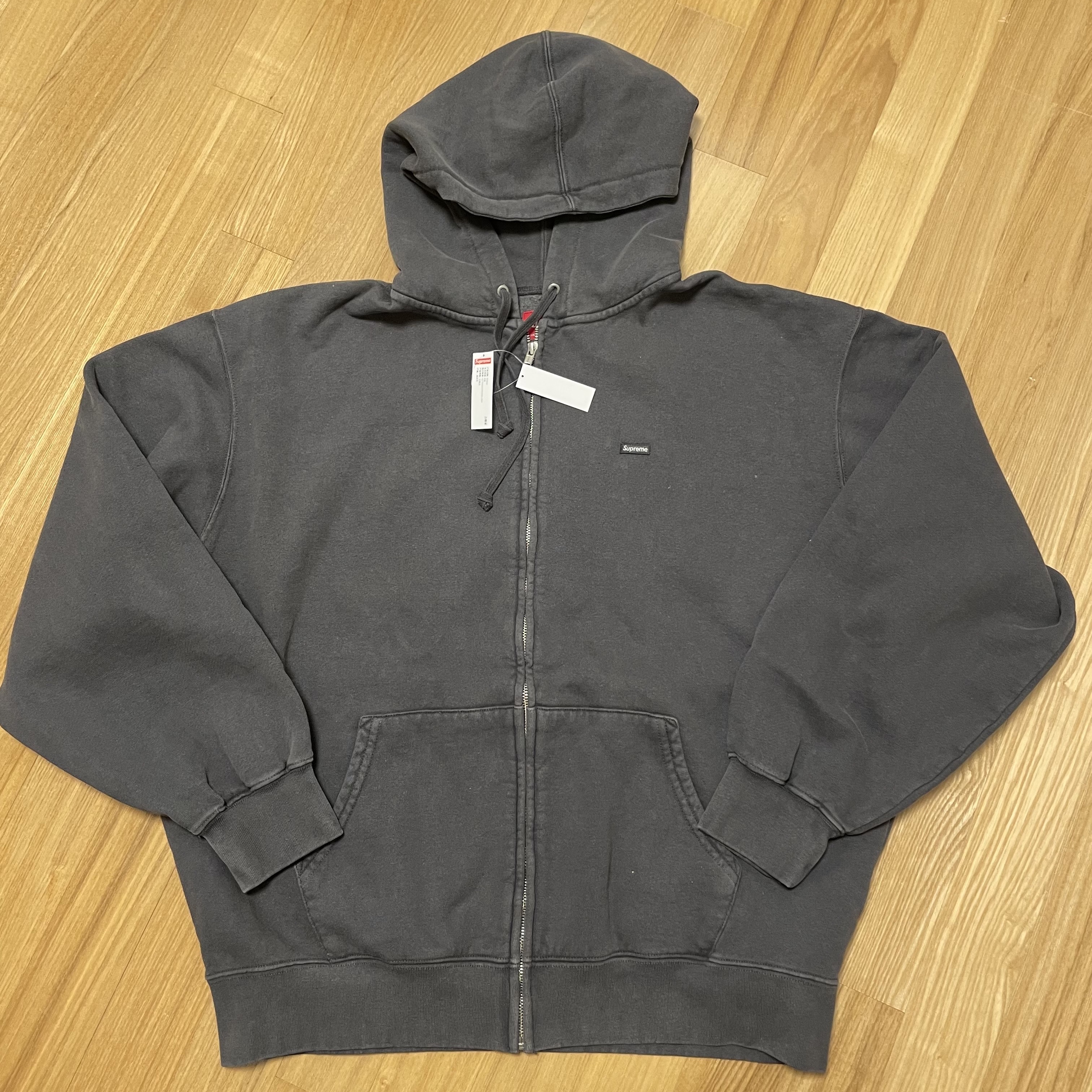 Supreme Overdyed Small Box Zip Up Hooded Sweatshirt Black - 24SS 착용 스타일 - 5
