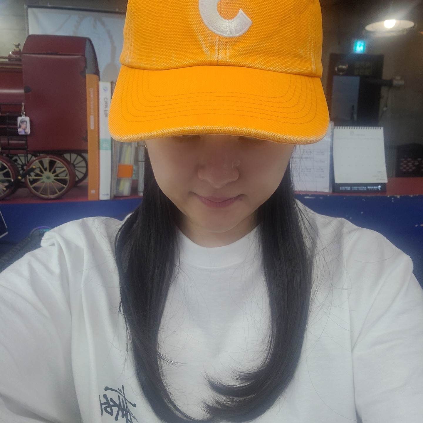 Supreme Pigment Canvas S Logo 6-Panel Orange - 23SS 착용 스타일