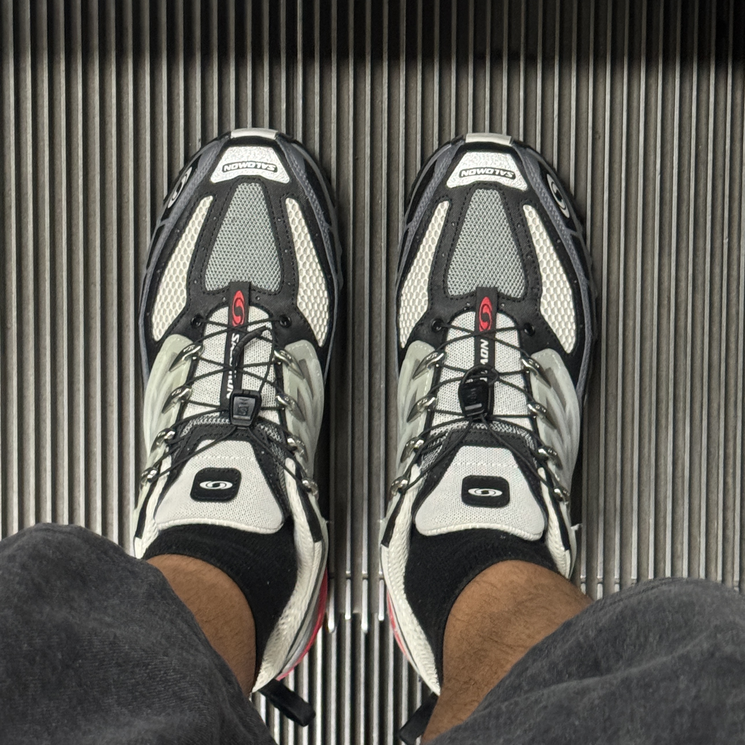 Salomon ACS Pro ADV Lunar Rock Goji 착용 스타일