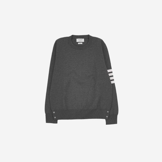 Thom Browne Milano Stitch 4-Bar Crewneck Pullover Knit Medium Grey