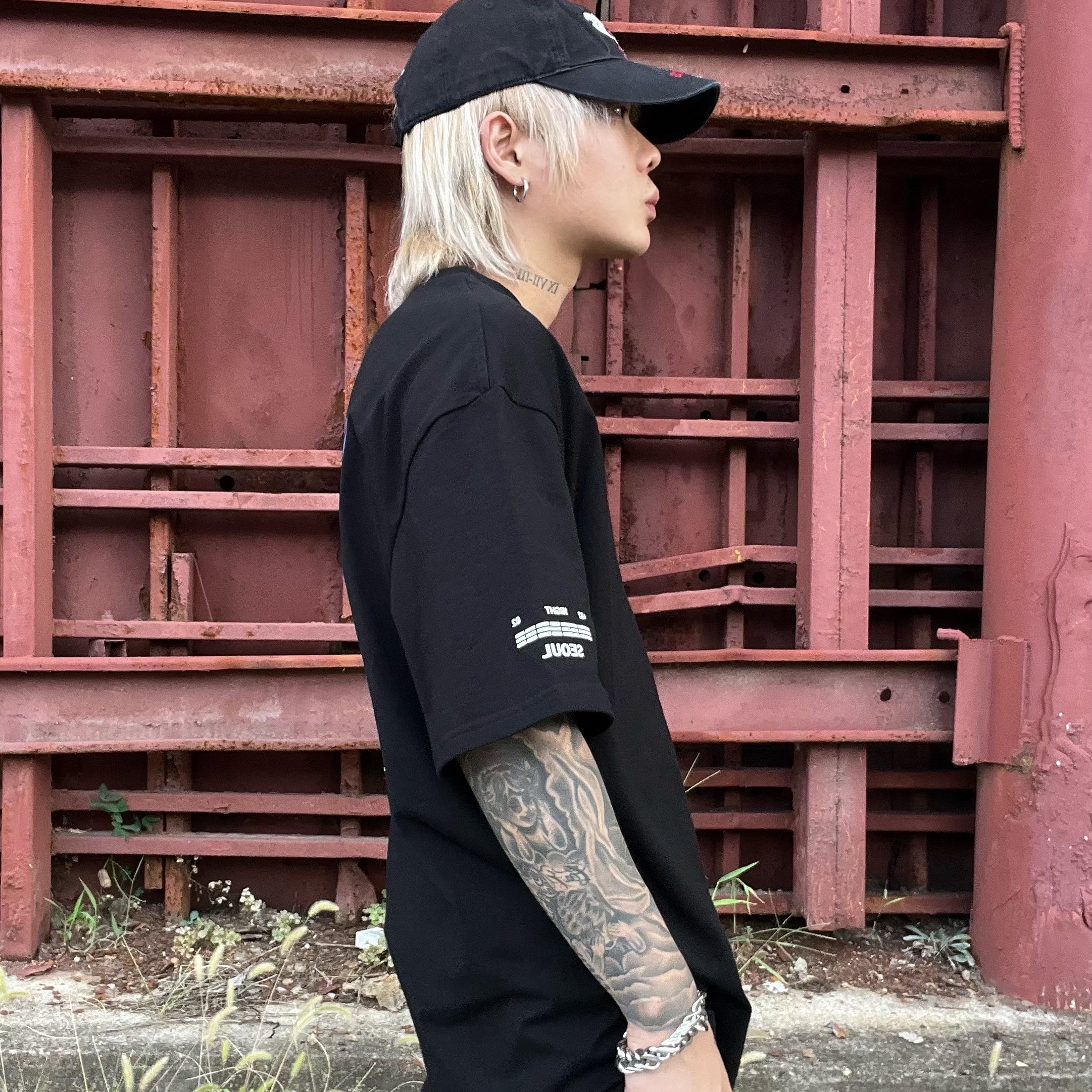 Rick Owens Geobasket Full Grain Calf Leather Strobe Sneakers Black Milk White 착용 스타일 - 3