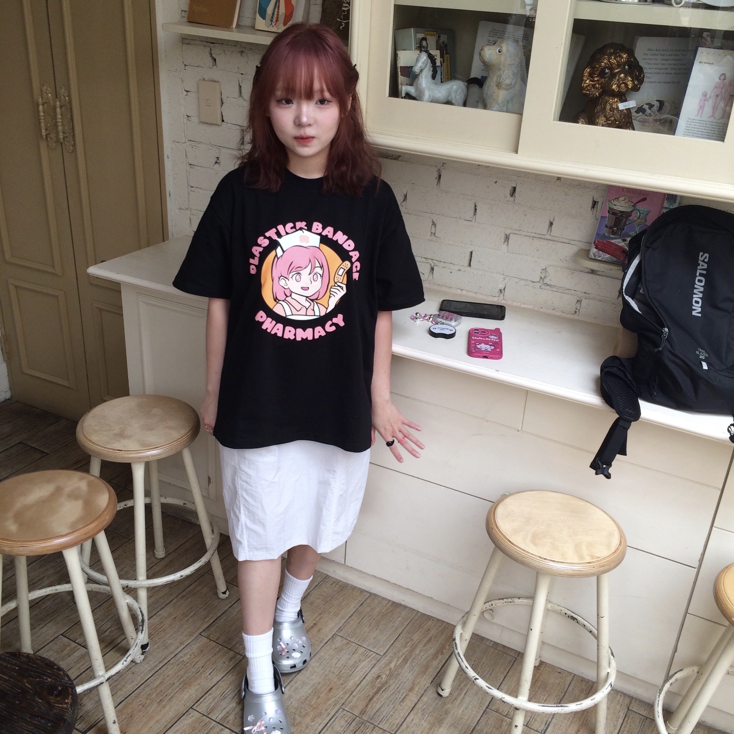 Crocs Classic Metallic Clog Silver, Plastickbandage Nurse Short Sleeve Black 착용 스타일 - 3