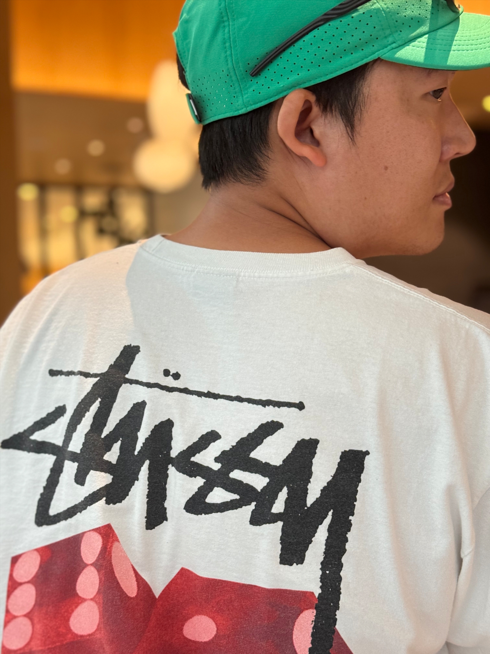 Stussy Diced Out T-Shirt White 착용 스타일 - 2