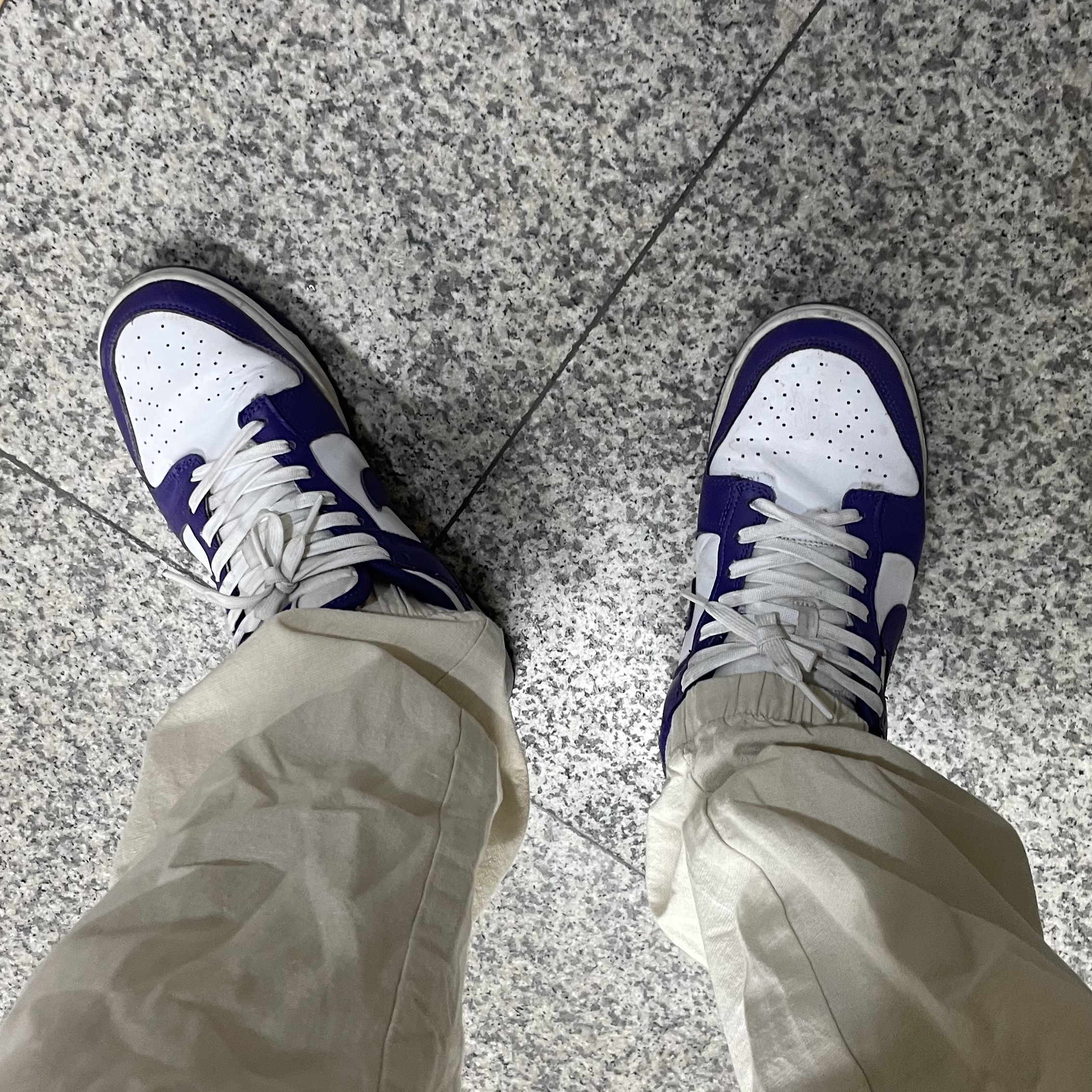 Nike Dunk Low Retro Championship Court Purple 착용 스타일