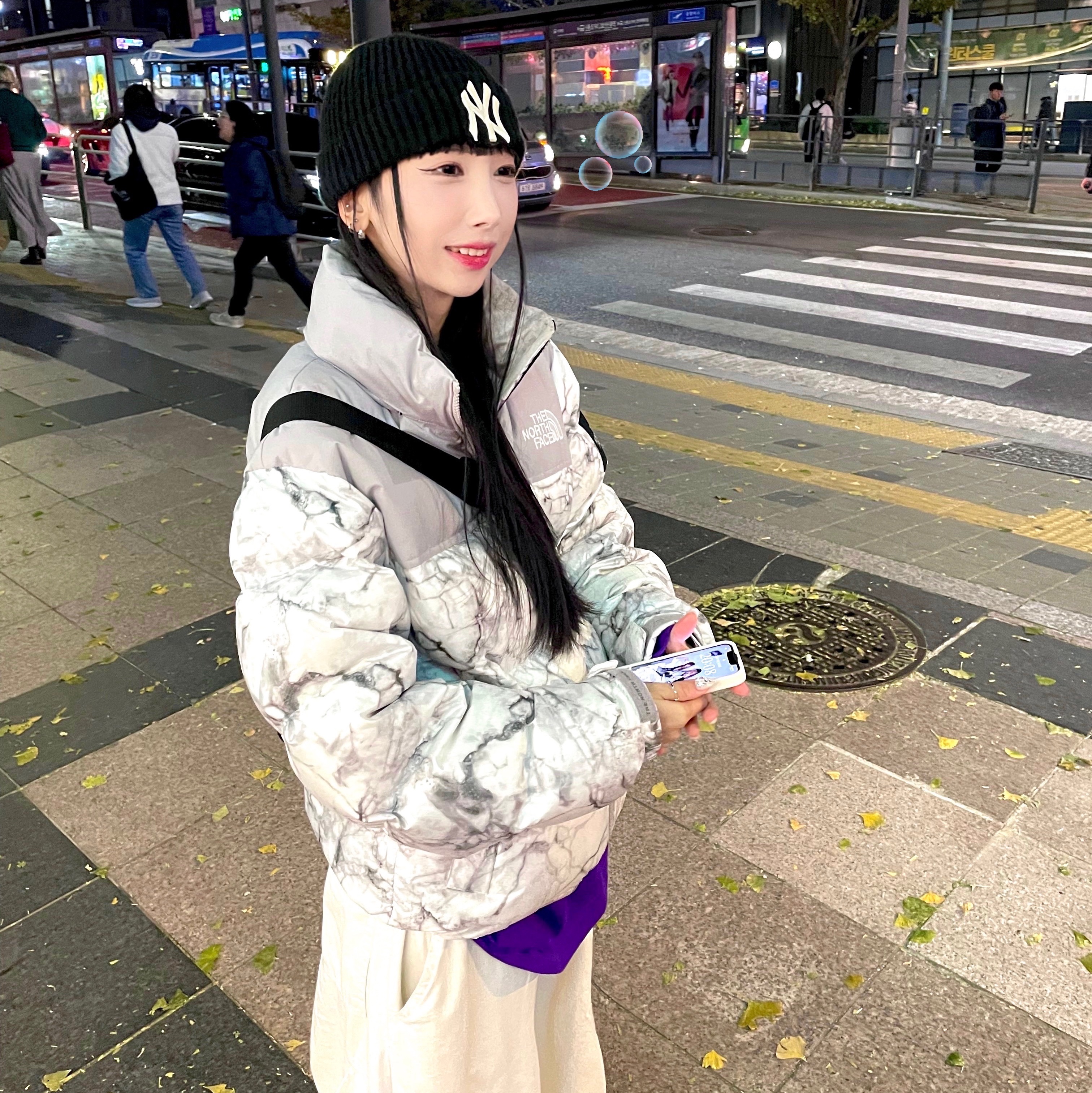 The North Face White Label Novelty Nuptse Down Jacket P White 착용 스타일 - 2
