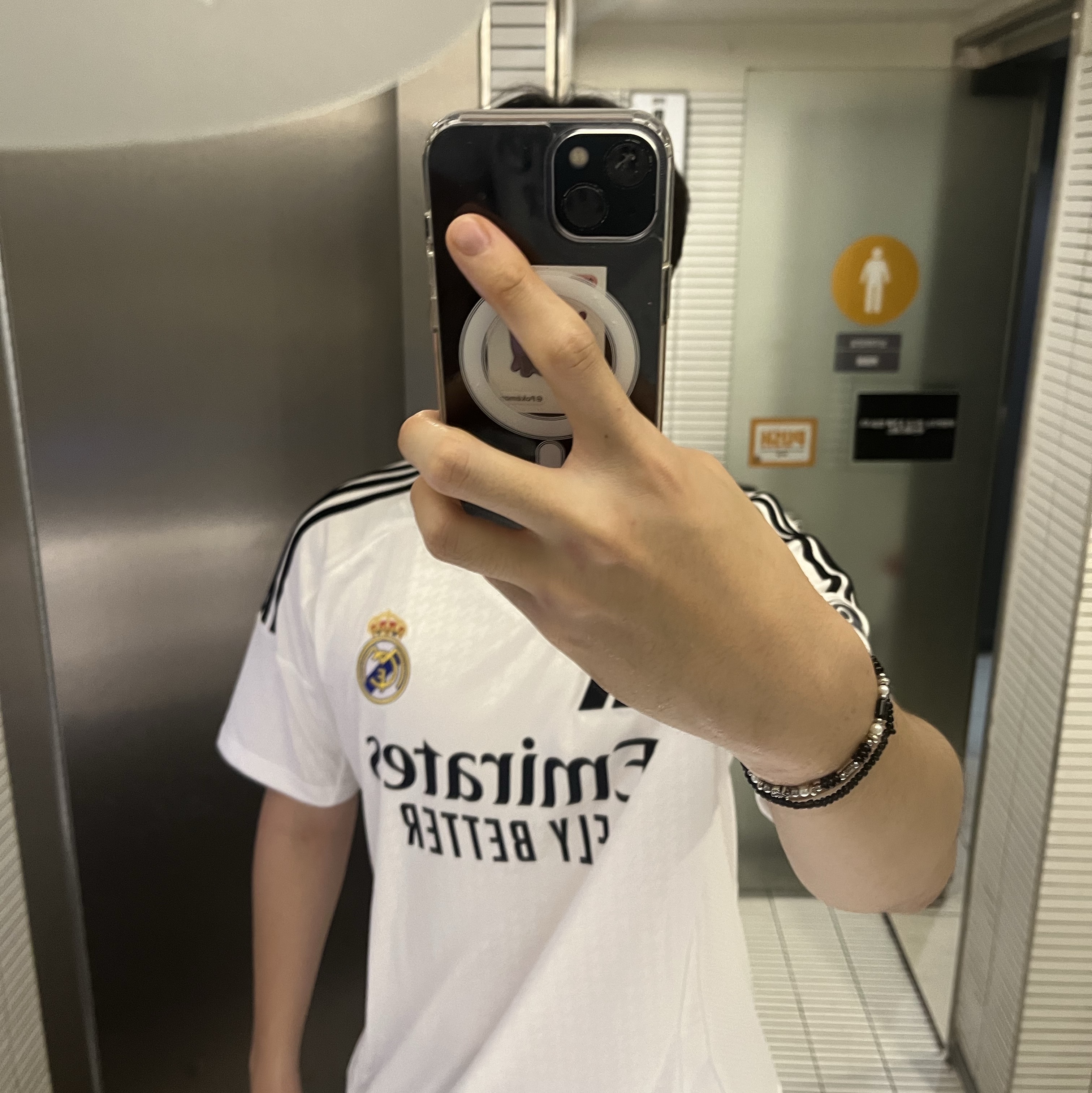 Adidas Real Madrid 2024/25 Home Jersey White - KR Sizing (Non Marking Ver.), [KREAM 단독] Scudo Shell Black Pearl Beads Bracelet 착용 스타일 - 1