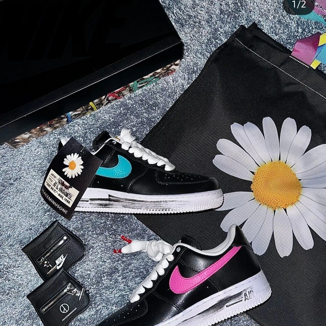 Nike x Peaceminusone Air Force 1 Low Para-Noise 3.0 Black and Multicolor 착용 스타일
