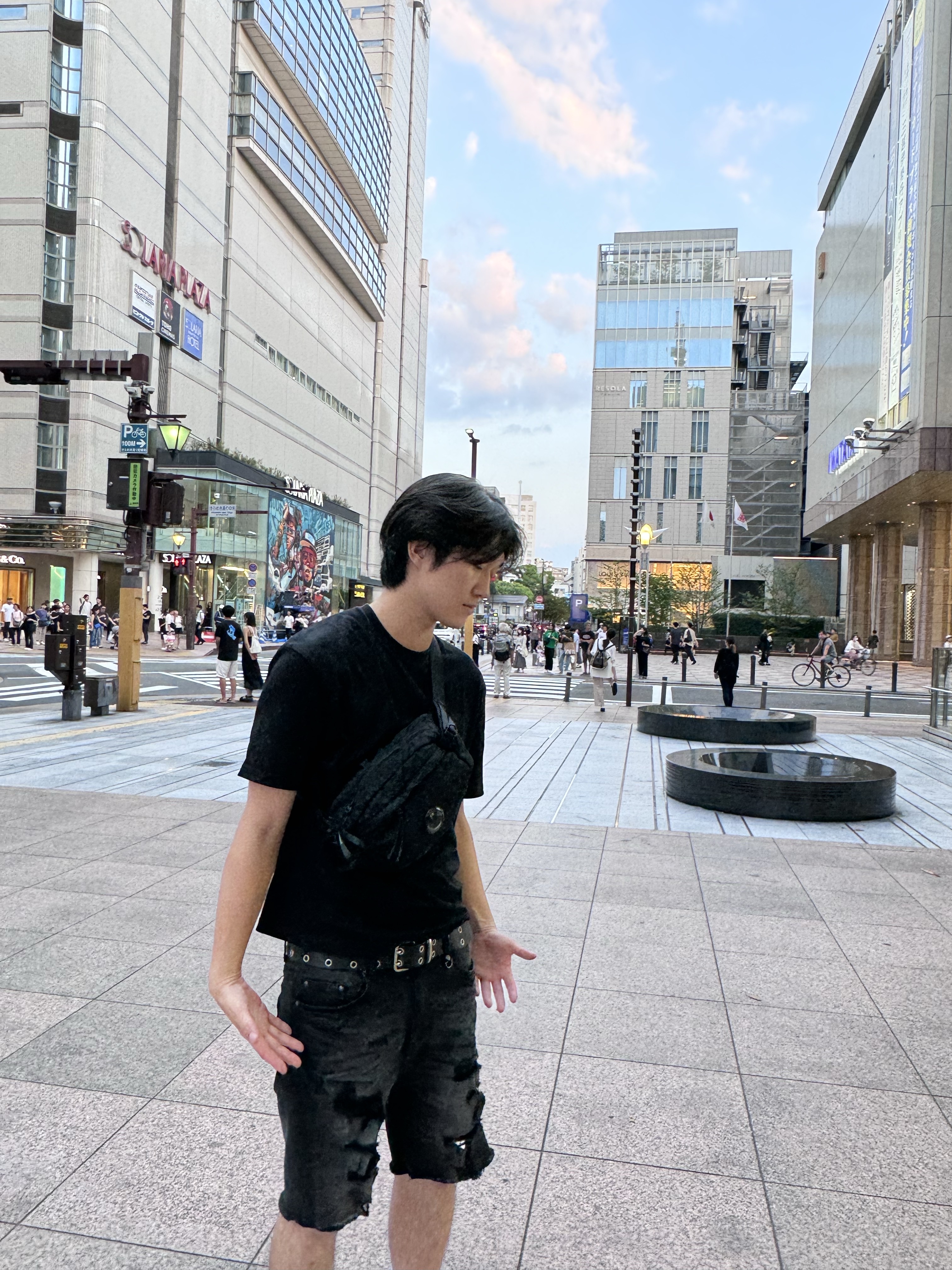 C.P. Company Nylon B Crossbody Pack Black 착용 스타일 - 4