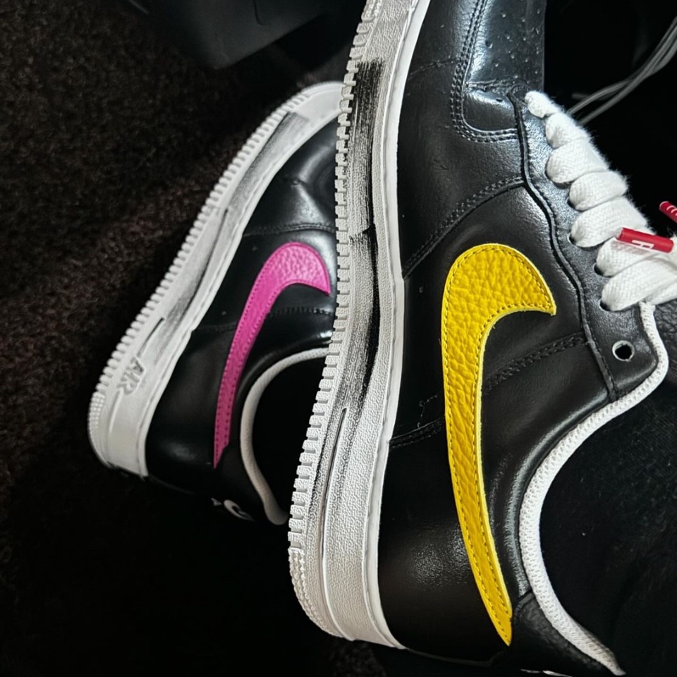 Nike x Peaceminusone Air Force 1 Low Para-Noise 3.0 Black and Multicolor 착용 스타일