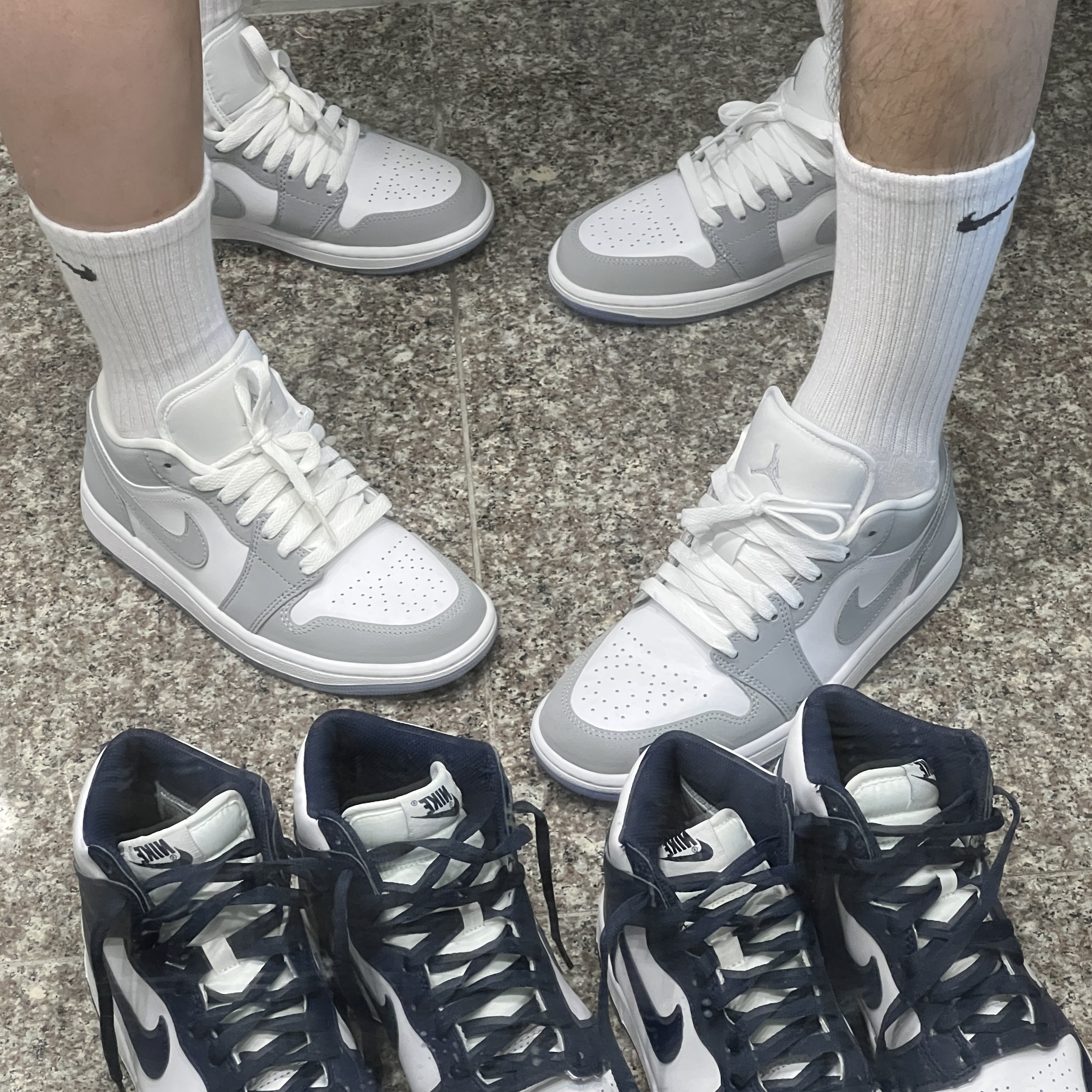(W) Jordan 1 Low White Wolf Grey 착용 스타일