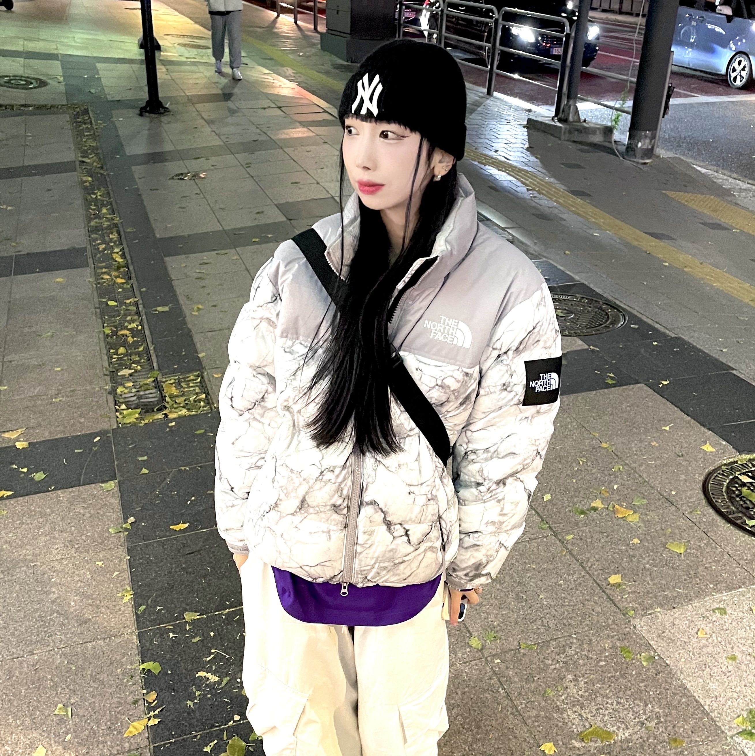 The North Face White Label Novelty Nuptse Down Jacket P White 착용 스타일 - 1