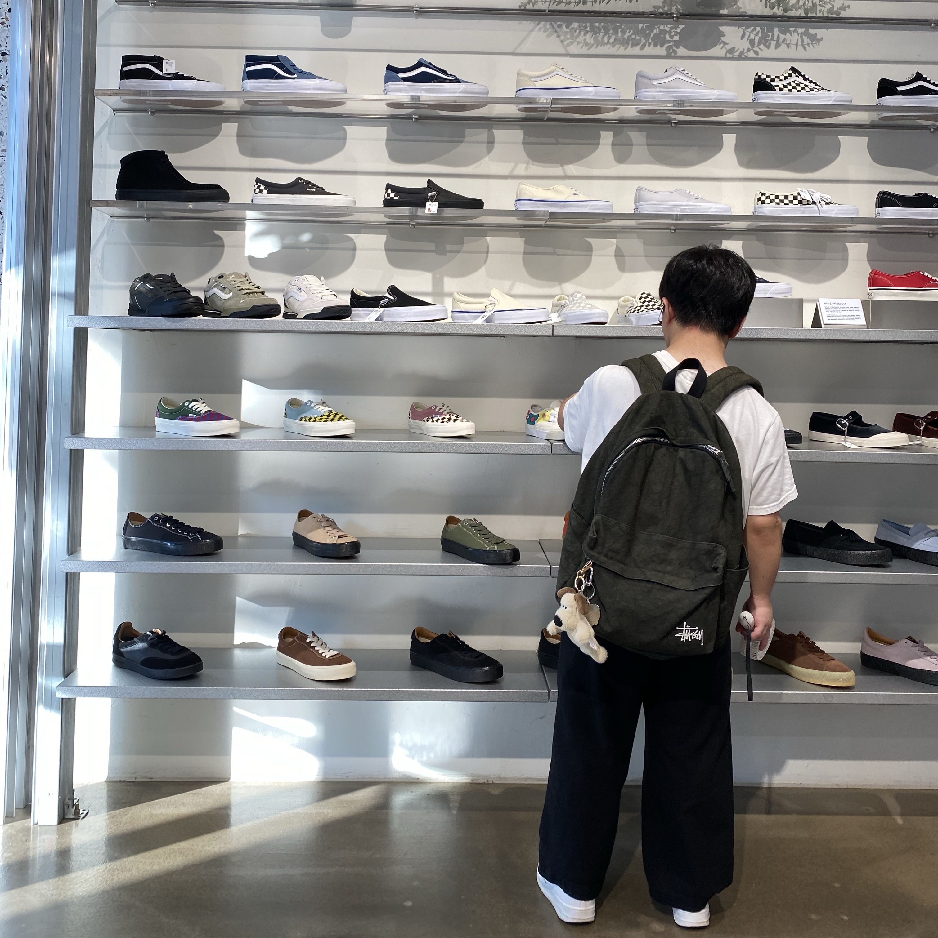 Stussy Canvas Backpack Washed Black, Nike Air Force 1 '07 Low White 착용 스타일 - 2