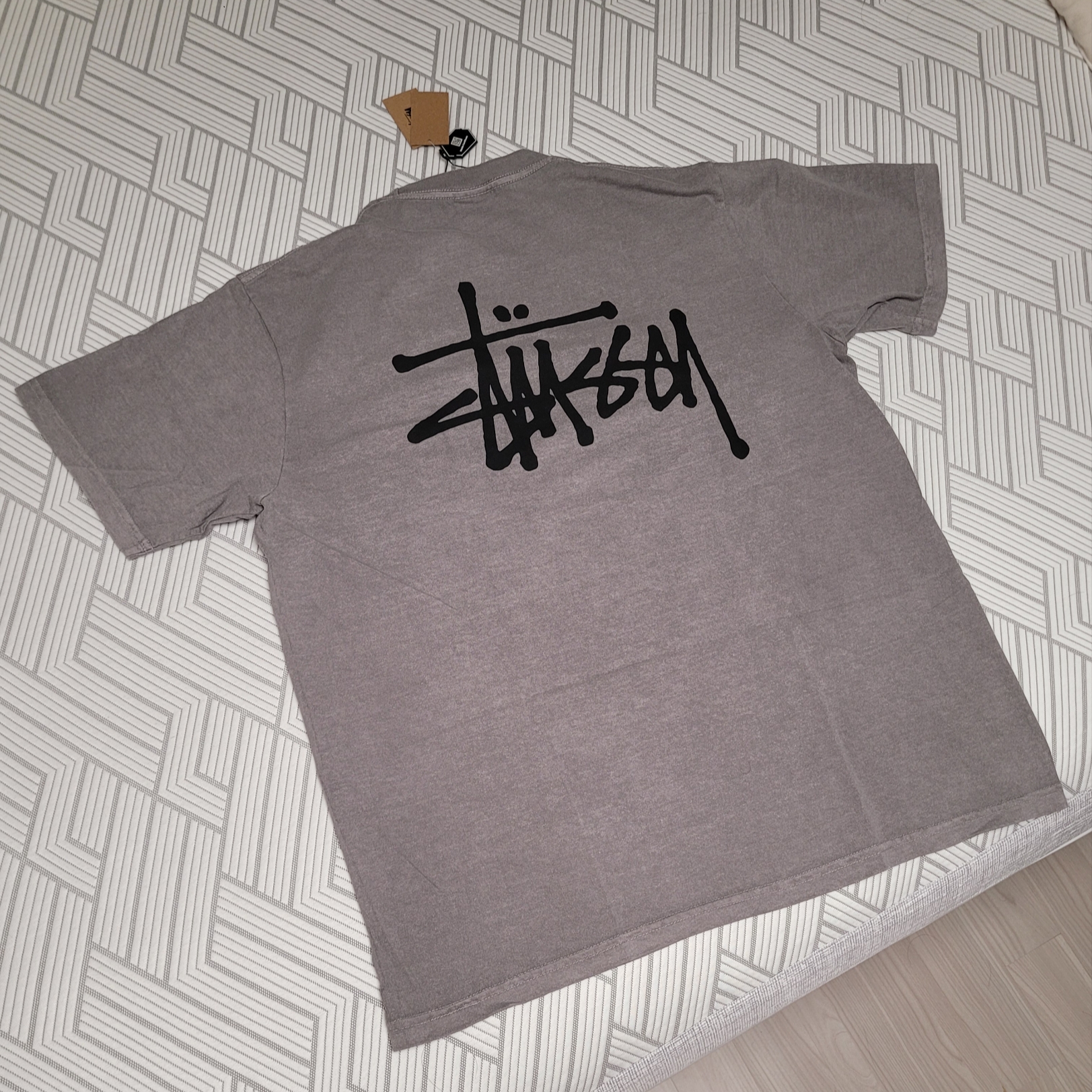 Stussy Basic Stussy Pigment Dyed T-Shirt Grey 2022 착용 스타일 - 2