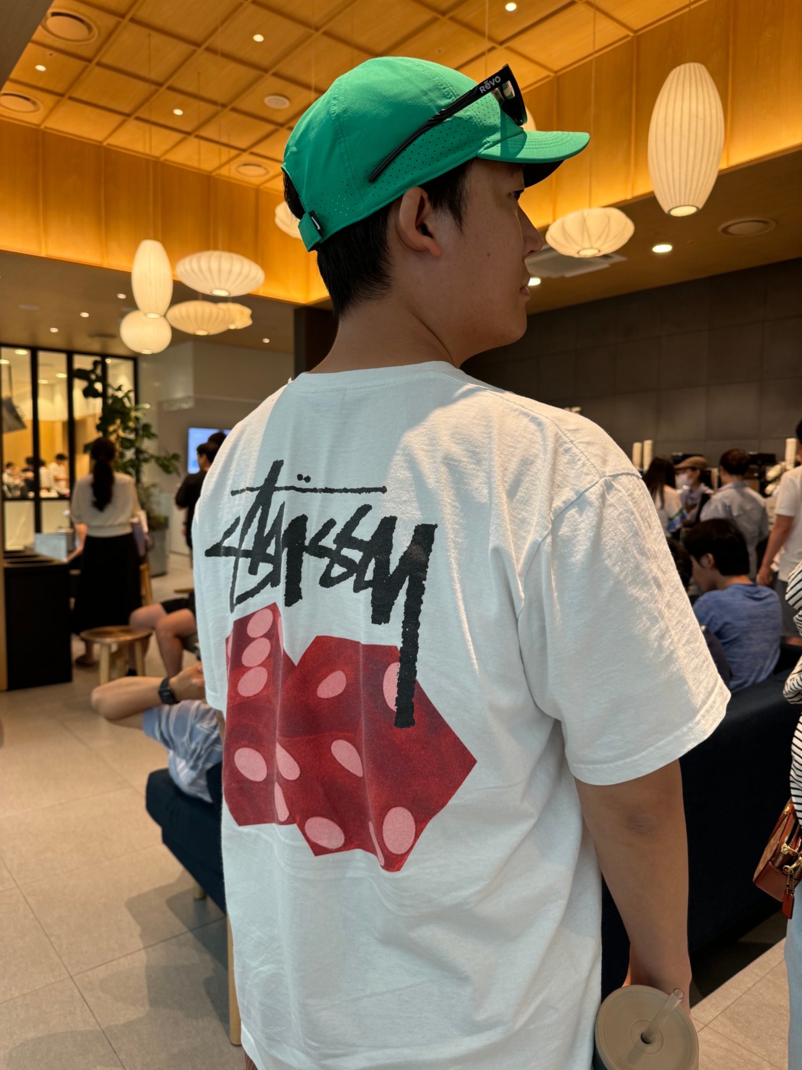 Stussy Diced Out T-Shirt White 착용 스타일 - 1