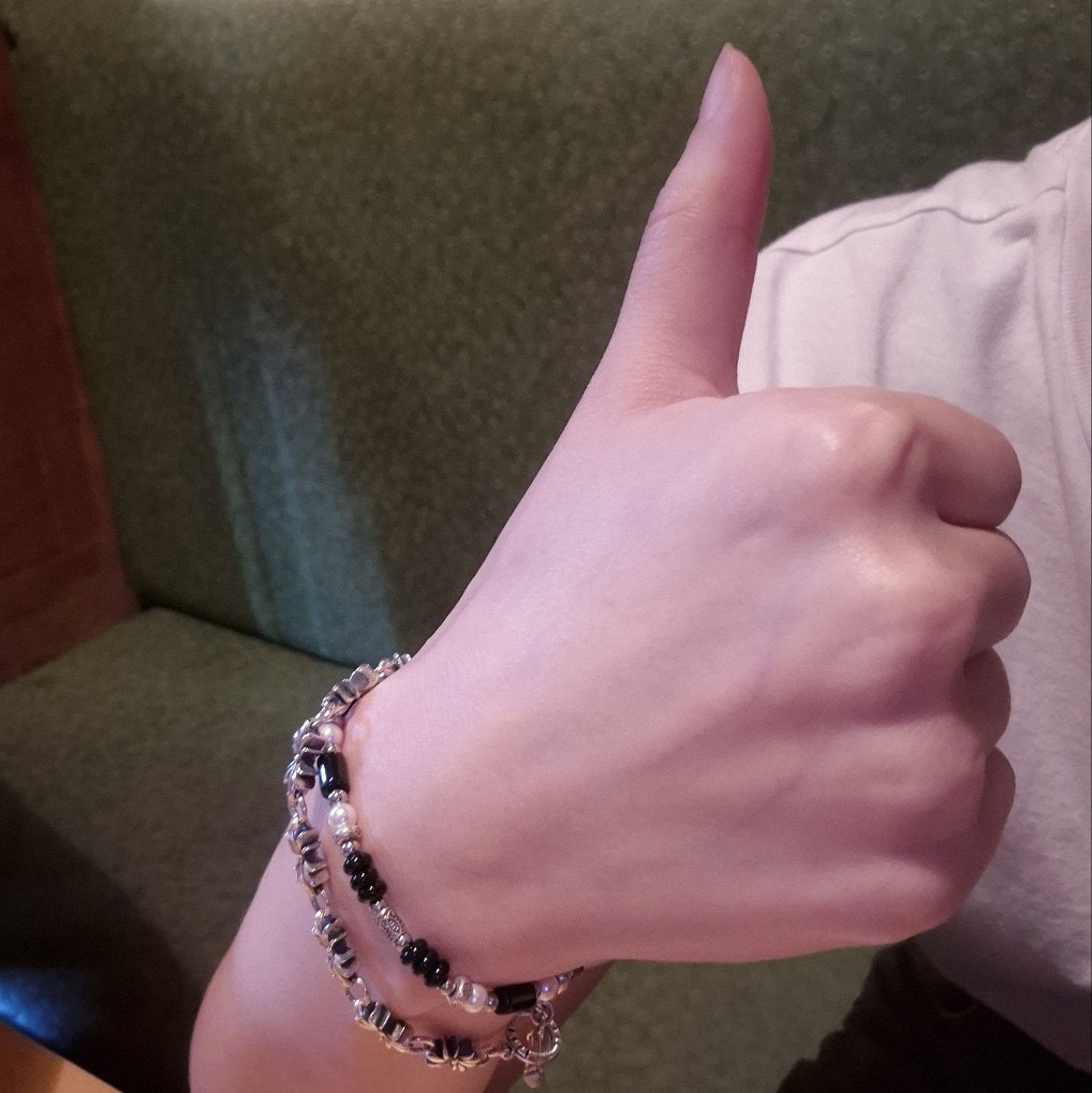 [KREAM 단독] Scudo Shell Black Pearl Beads Bracelet, Scudo Bay Tree Bold Bracelet round Chain 착용 스타일