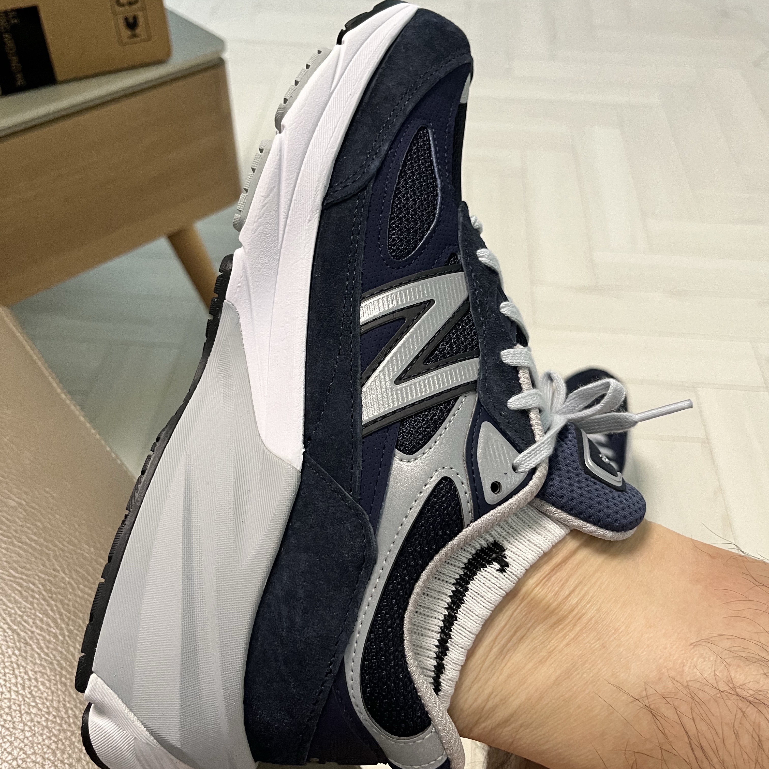 New Balance 990v6 Made in USA Eclipse - D Standard 착용 스타일
