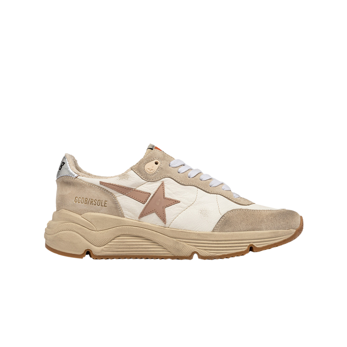(W) 골든구스 러닝 솔 스니커즈 화이트 베이지 시드 펄 실버((W) Golden Goose Running Sole Sneakers White Seed Pearl Silver) - 1