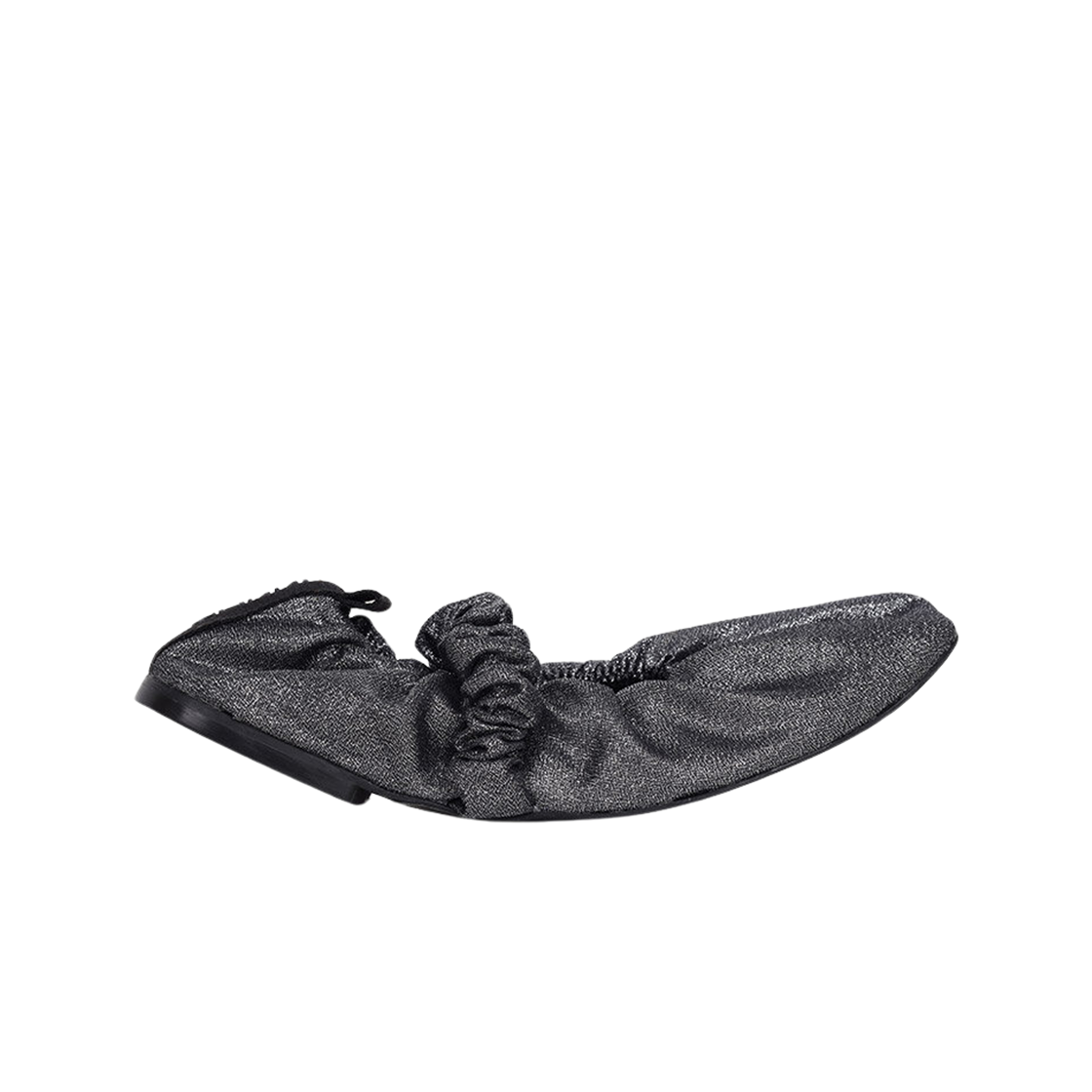 S2270-018 (W) Ganni Scrunchie Ballerina Flats Silver