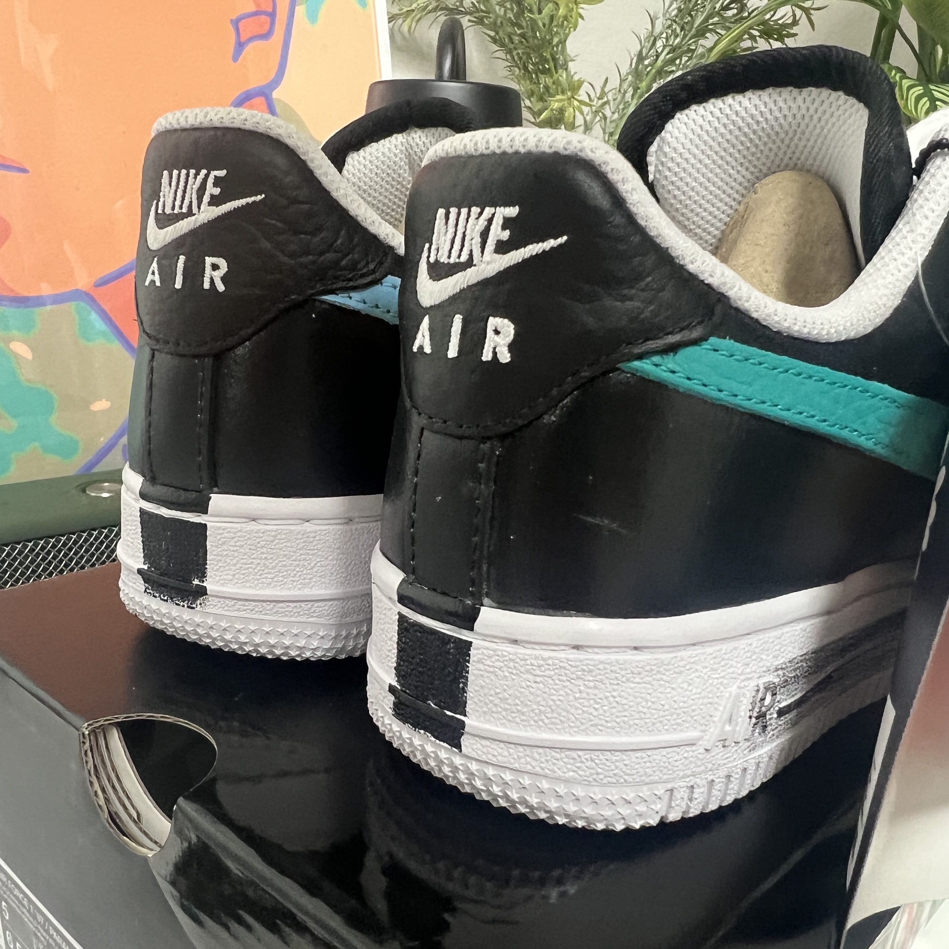 Nike x Peaceminusone Air Force 1 Low Para-Noise 3.0 Black and Multicolor 착용 스타일 - 3