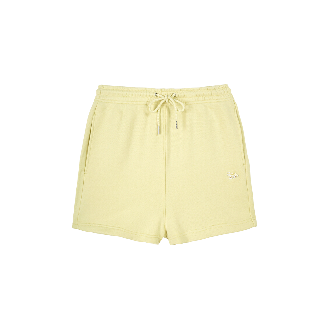 (W) Maison Kitsune Baby Fox Patch Regular Jog Shorts Chalk Yellow 상세 이미지 1