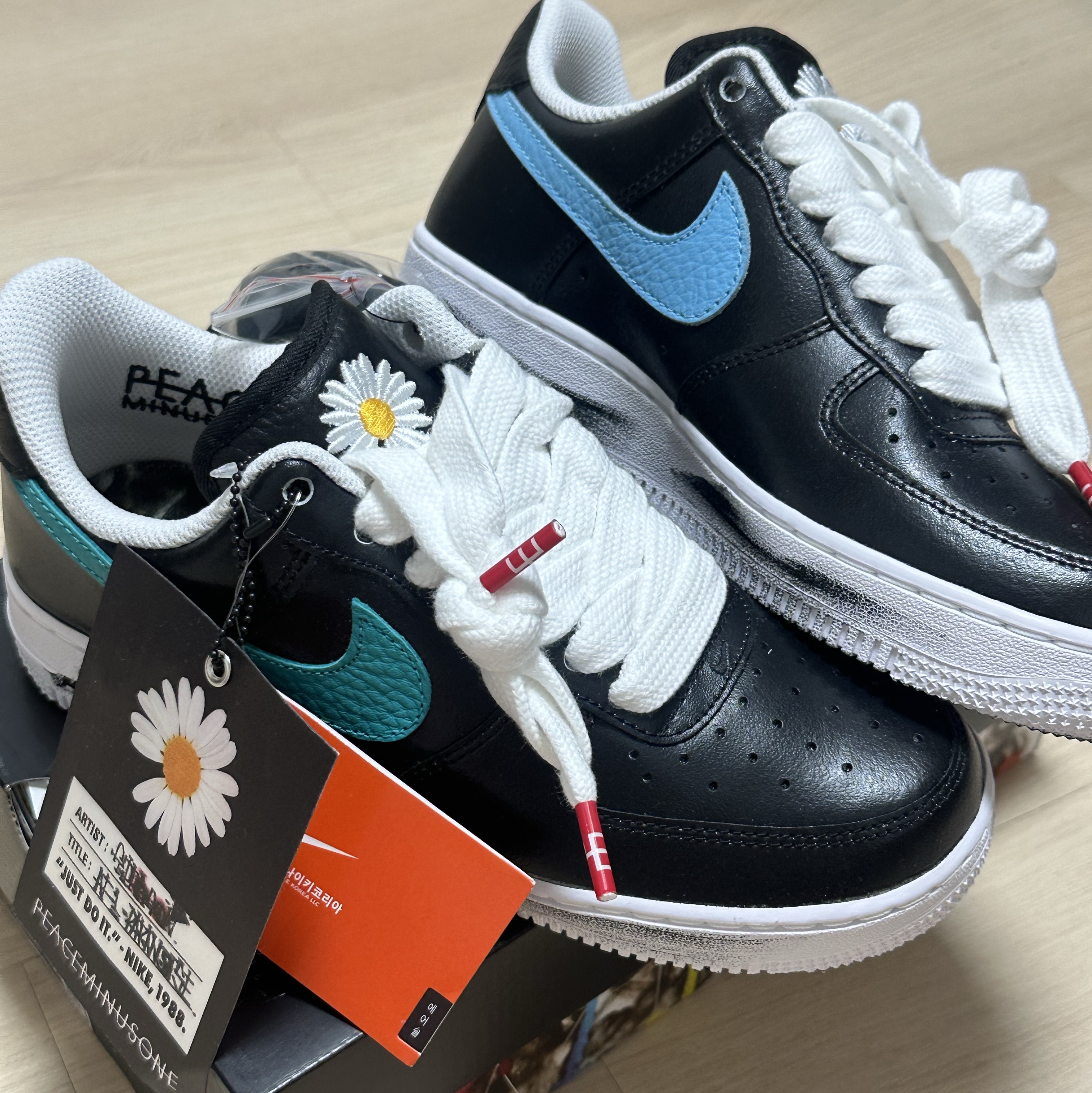Nike x Peaceminusone Air Force 1 Low Para-Noise 3.0 Black and Multicolor 착용 스타일 - 1