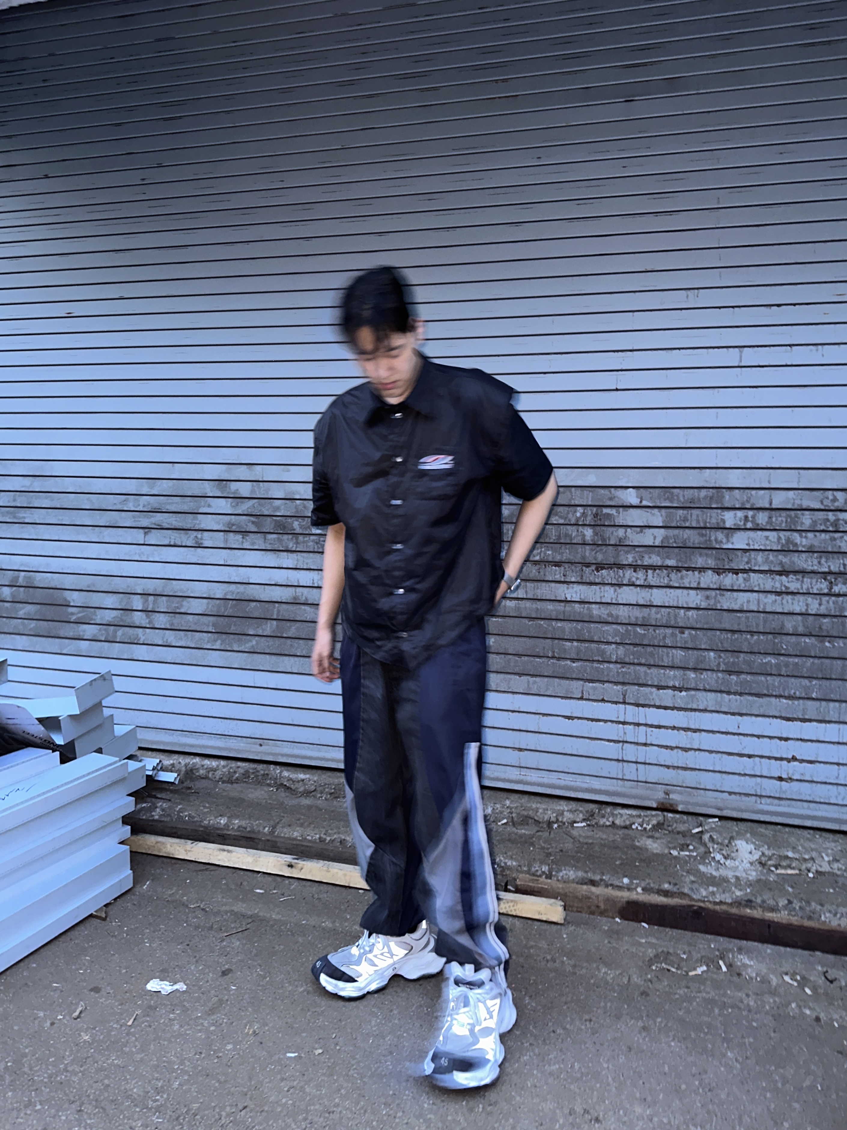 Civision by CSC Hybrid Track Pants Ver.2, Balenciaga Cargo Sneakers White Grey 착용 스타일 - 1