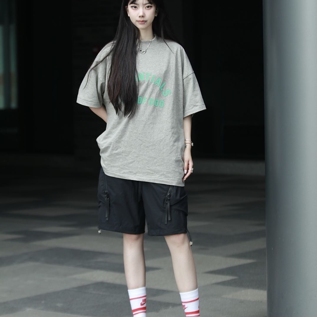 Essentials Heavy Jersey Crewneck T-Shirt Dark Heather Oatmeal - 24SS 착용 스타일 - 2