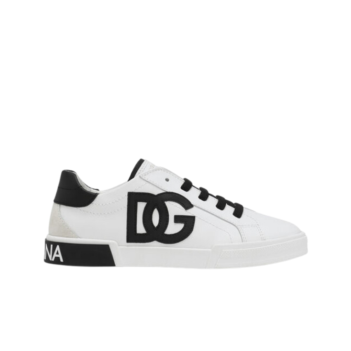DA5181AN57189697 (Kids) Dolce & Gabbana Portofino Vintage DG Logo Print Sneakers White Black
