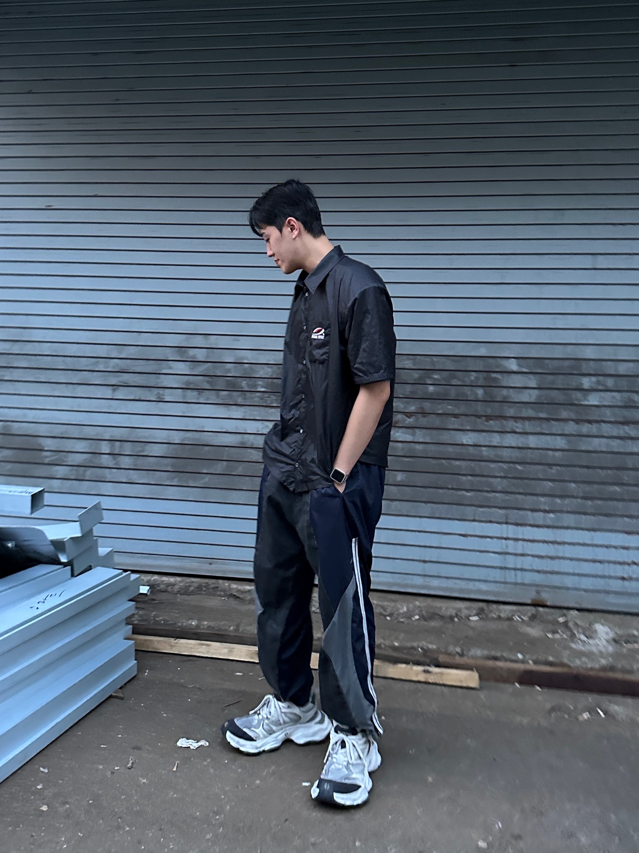 Civision by CSC Hybrid Track Pants Ver.2, Balenciaga Cargo Sneakers White Grey 착용 스타일 - 2