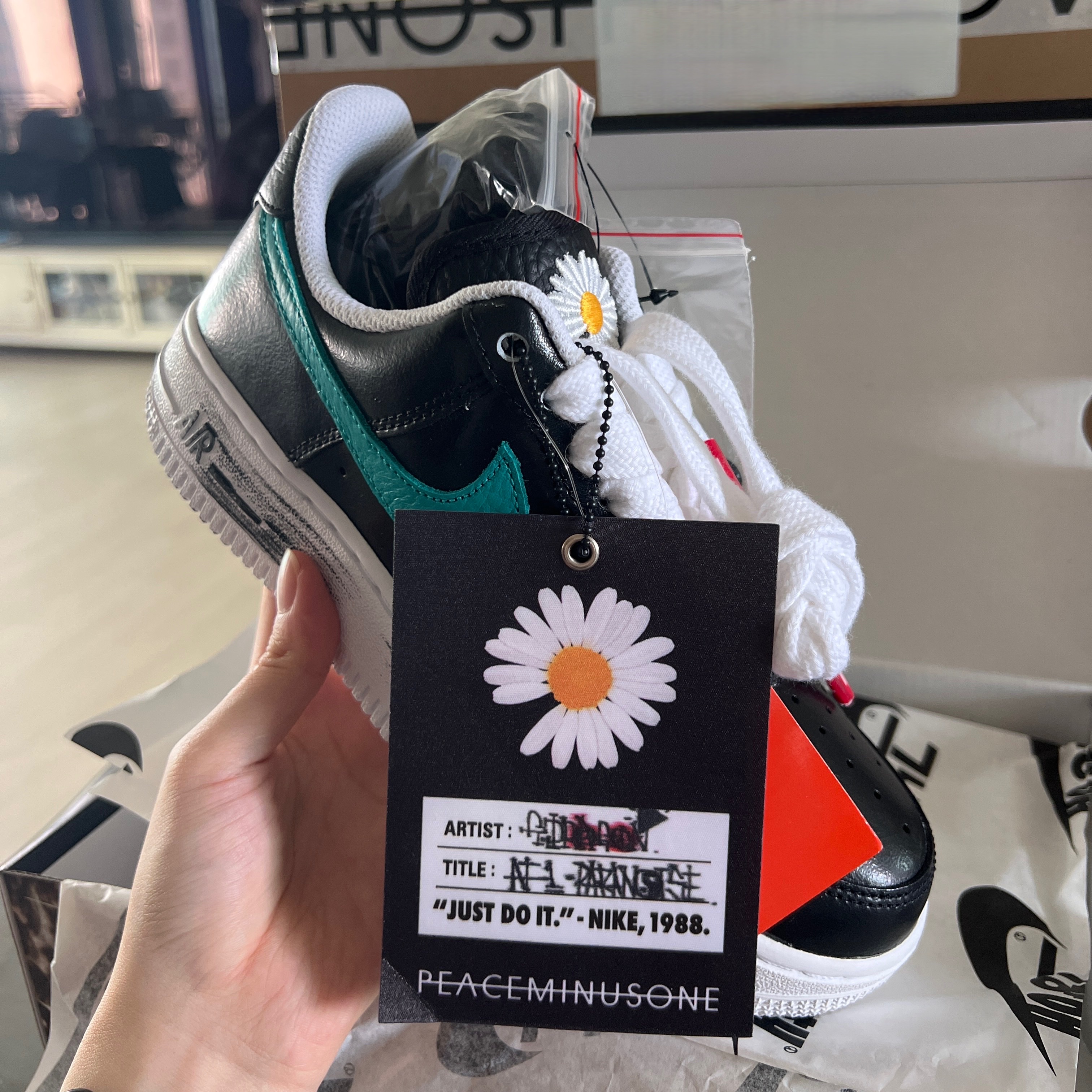 Nike x Peaceminusone Air Force 1 Low Para-Noise 3.0 Black and Multicolor 착용 스타일 - 1
