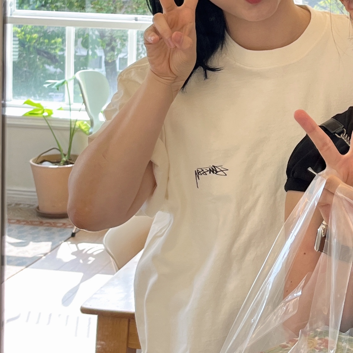 Stussy Smooth Stock Pigment Dyed T-Shirt Natural 착용 스타일