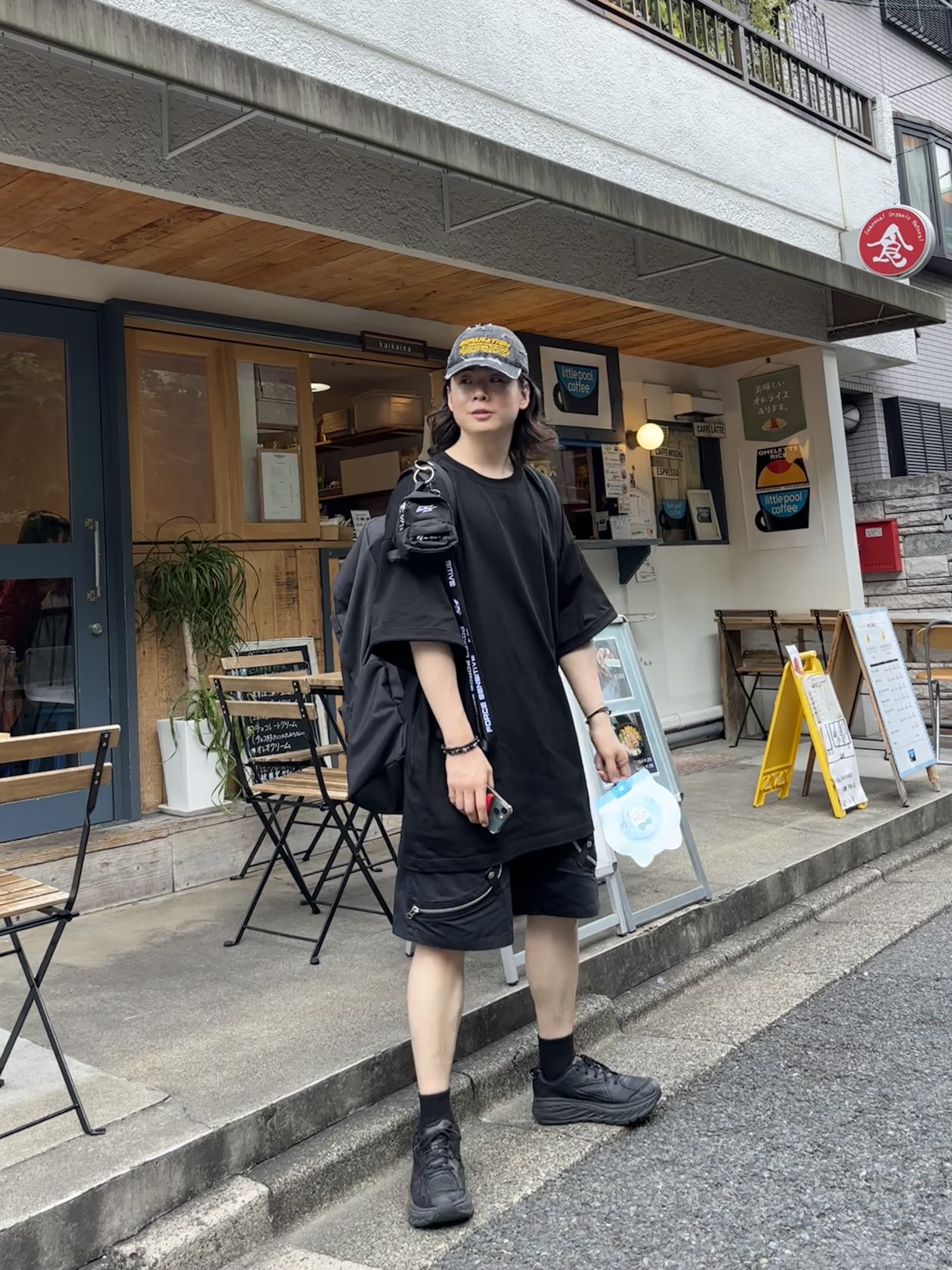 Hoka Bondi LTR Black - Wide 착용 스타일 - 1