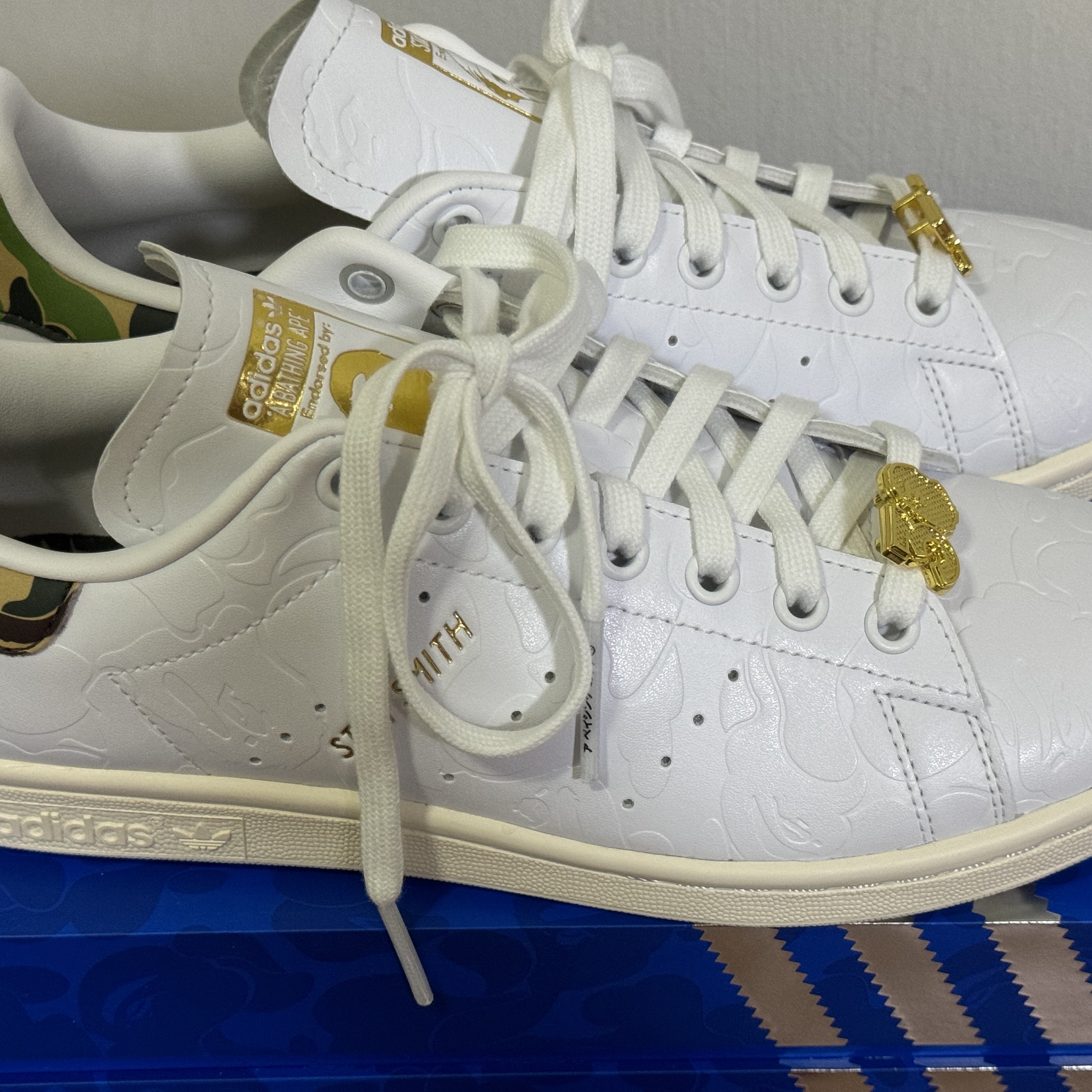 Adidas x BAPE Stan Smith Cloud White Off White 착용 스타일