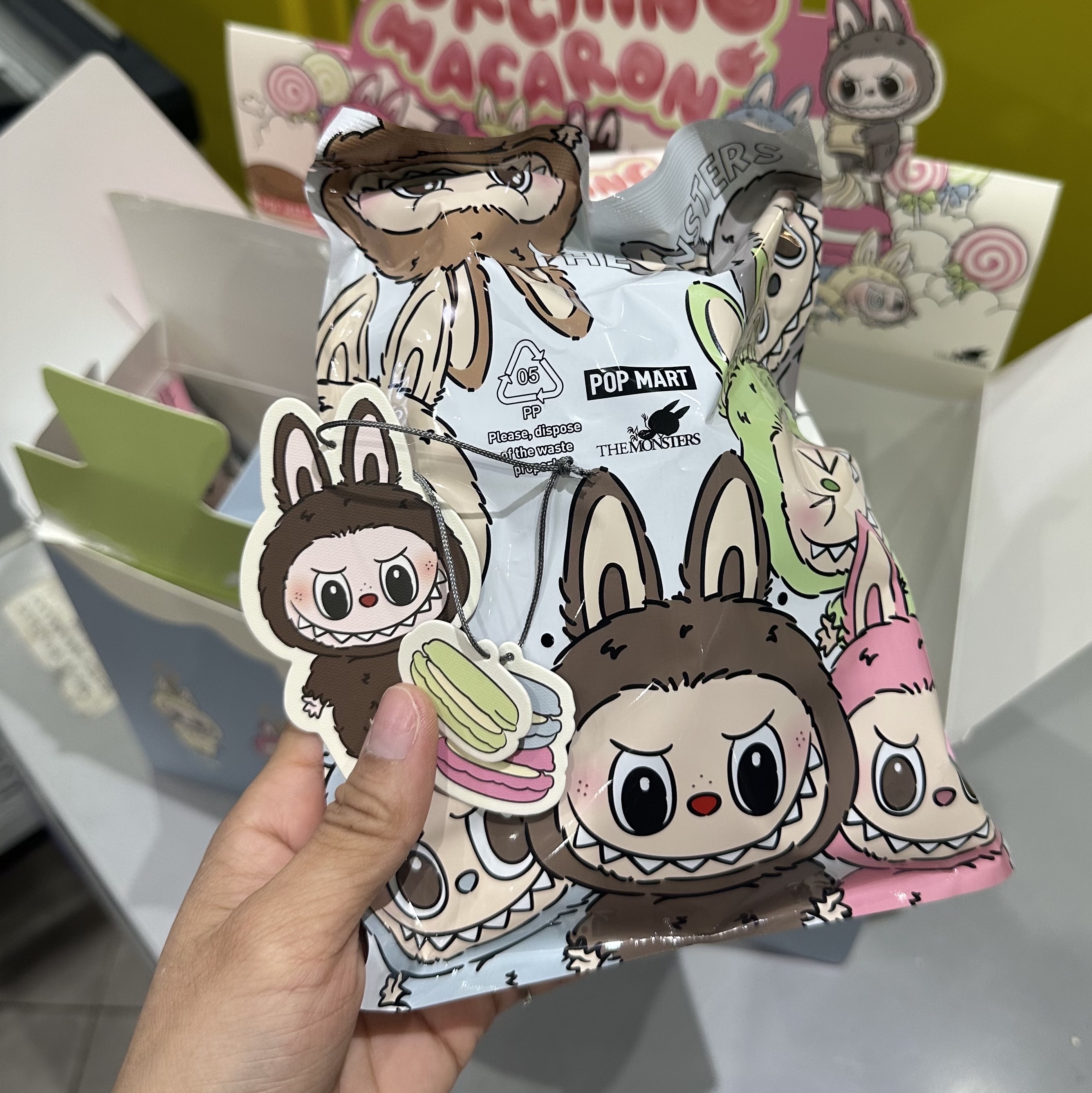 Pop Mart The Monsters Labubu Tasty Macarons Series Sealed Case (6 Blind Boxes) 착용 스타일 - 4