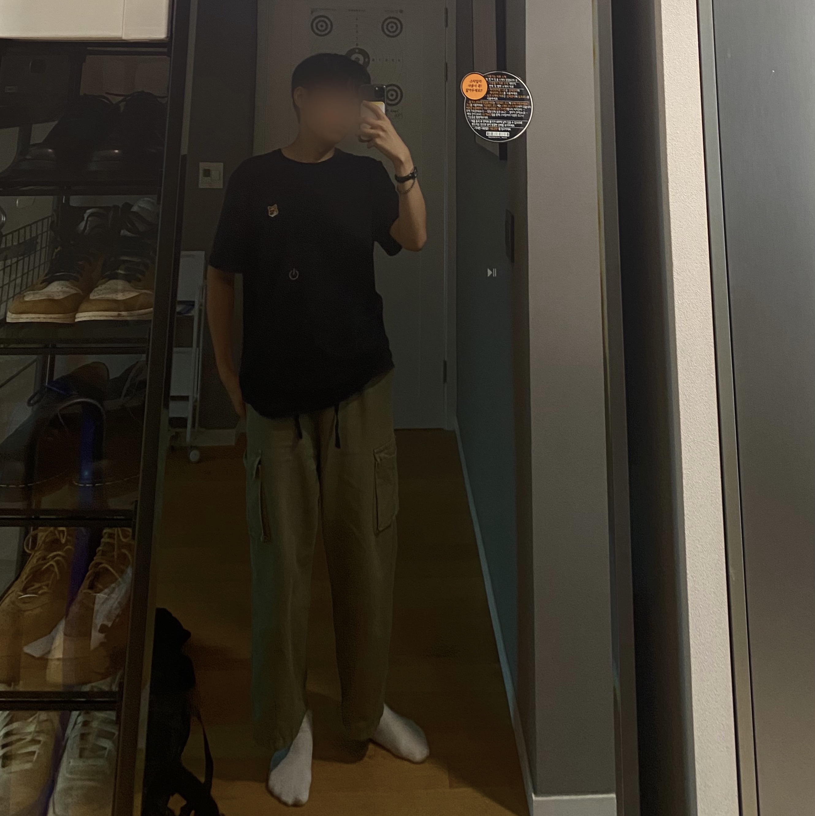 Maison Kitsune Fox Head Patch Classic T-Shirt Black, Casio LTP-V007L-7B1 착용 스타일 - 1