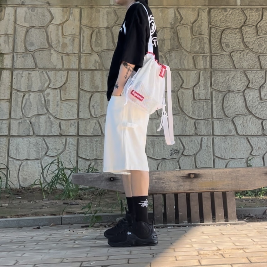 Stussy x Our Legacy x Denim Tears Laguna T-Shirt Black, Supreme Webbing Keychain Red - 23SS 착용 스타일 - 2