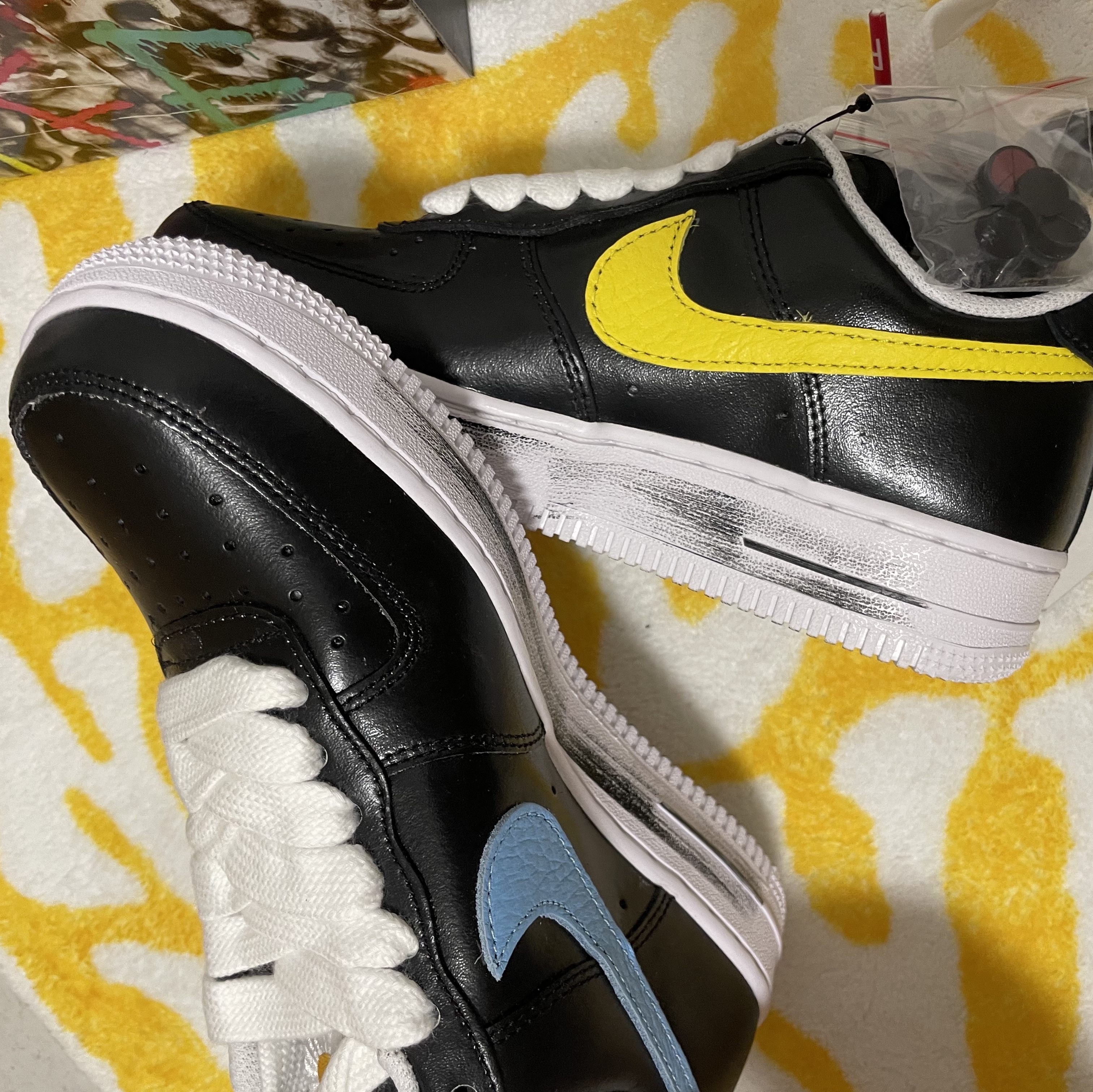 Nike x Peaceminusone Air Force 1 Low Para-Noise 3.0 Black and Multicolor 착용 스타일