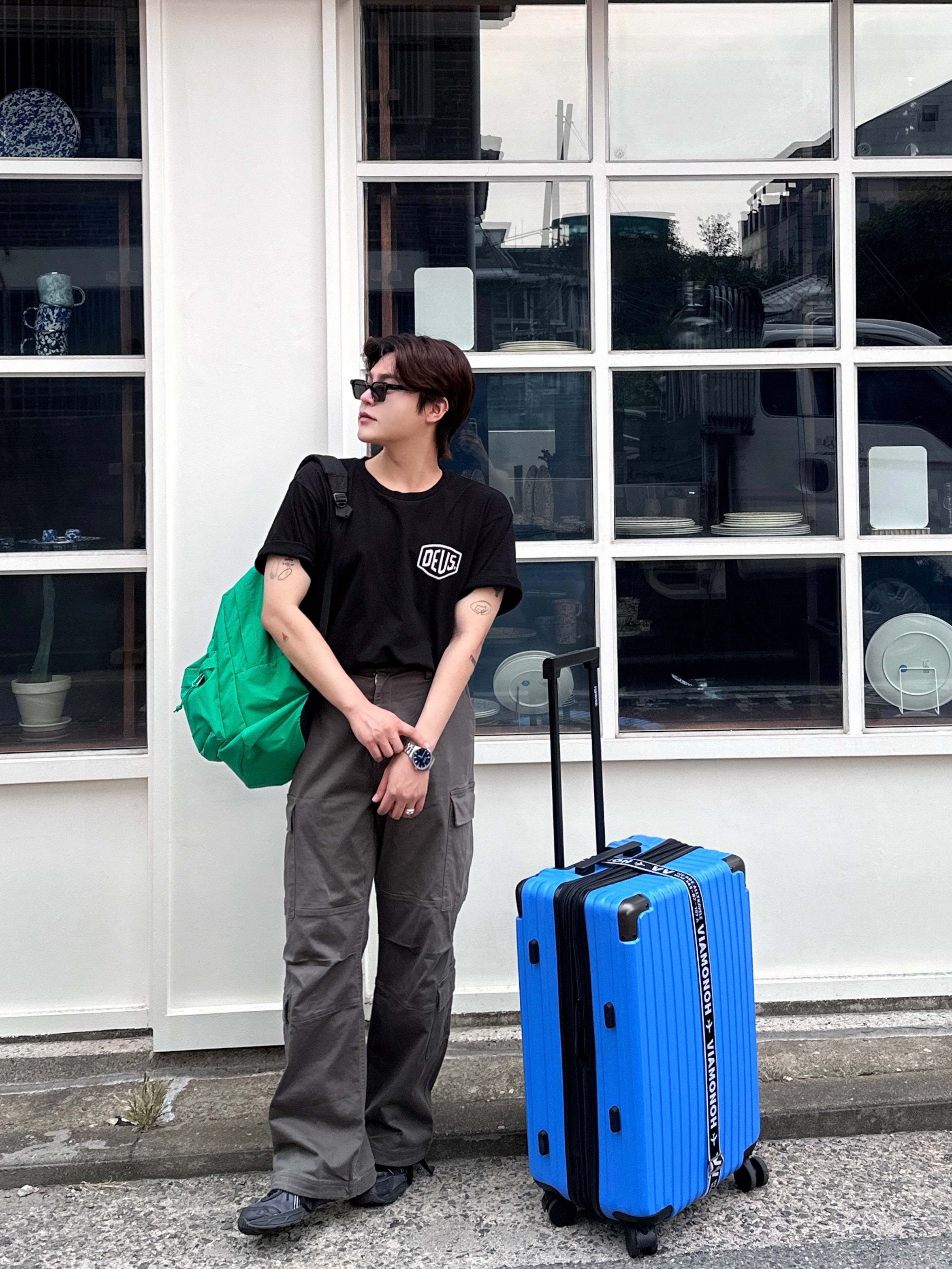 Deus Ex Machina Seoul College T-Shirt Black, Asics UB2-S Gel-1130 Asphalt Pure Silver 착용 스타일 - 1