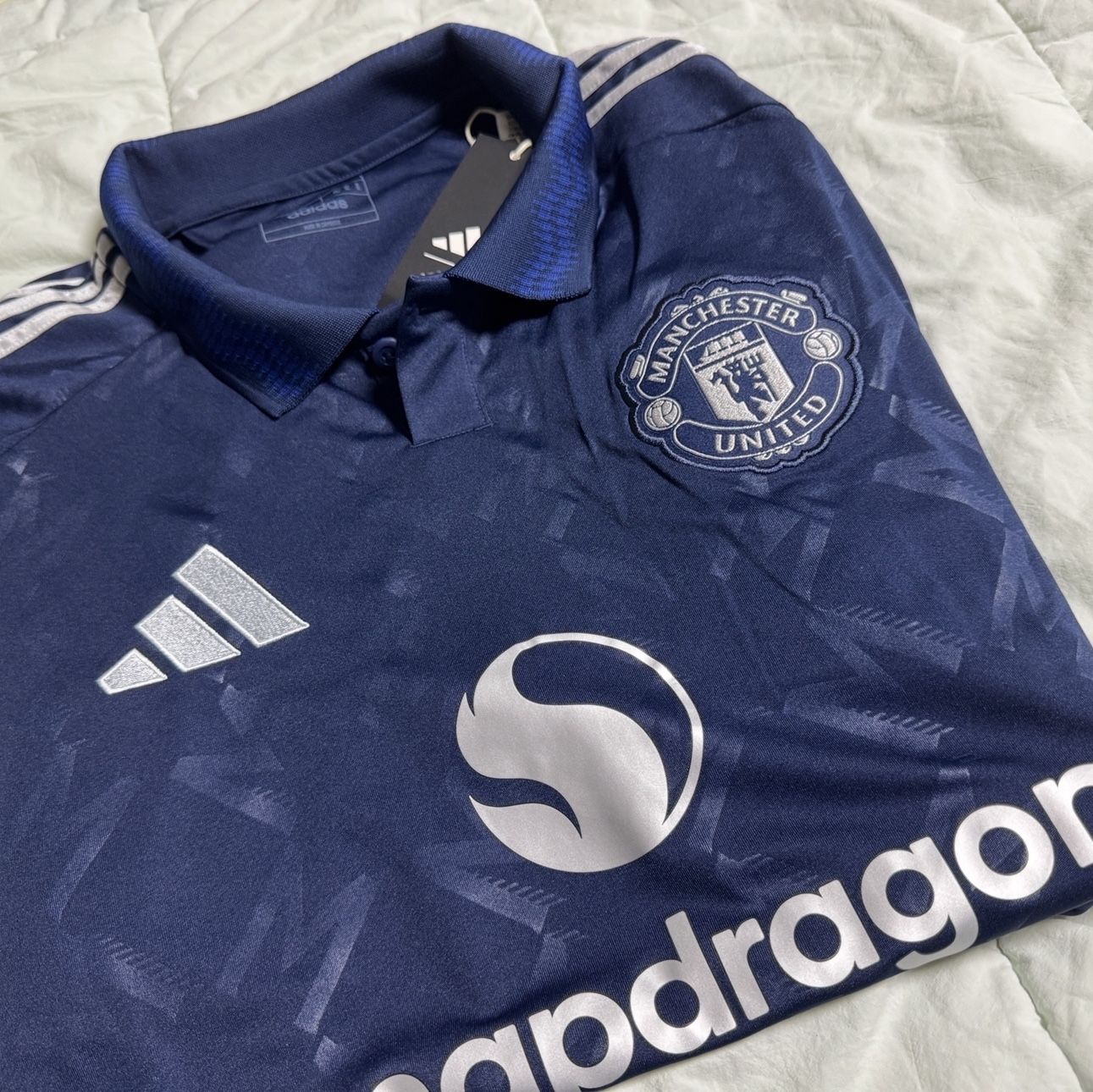 Adidas Manchester United 2024/25 Away Jersey Night Indigo - KR Sizing (Non Marking Ver.) 착용 스타일