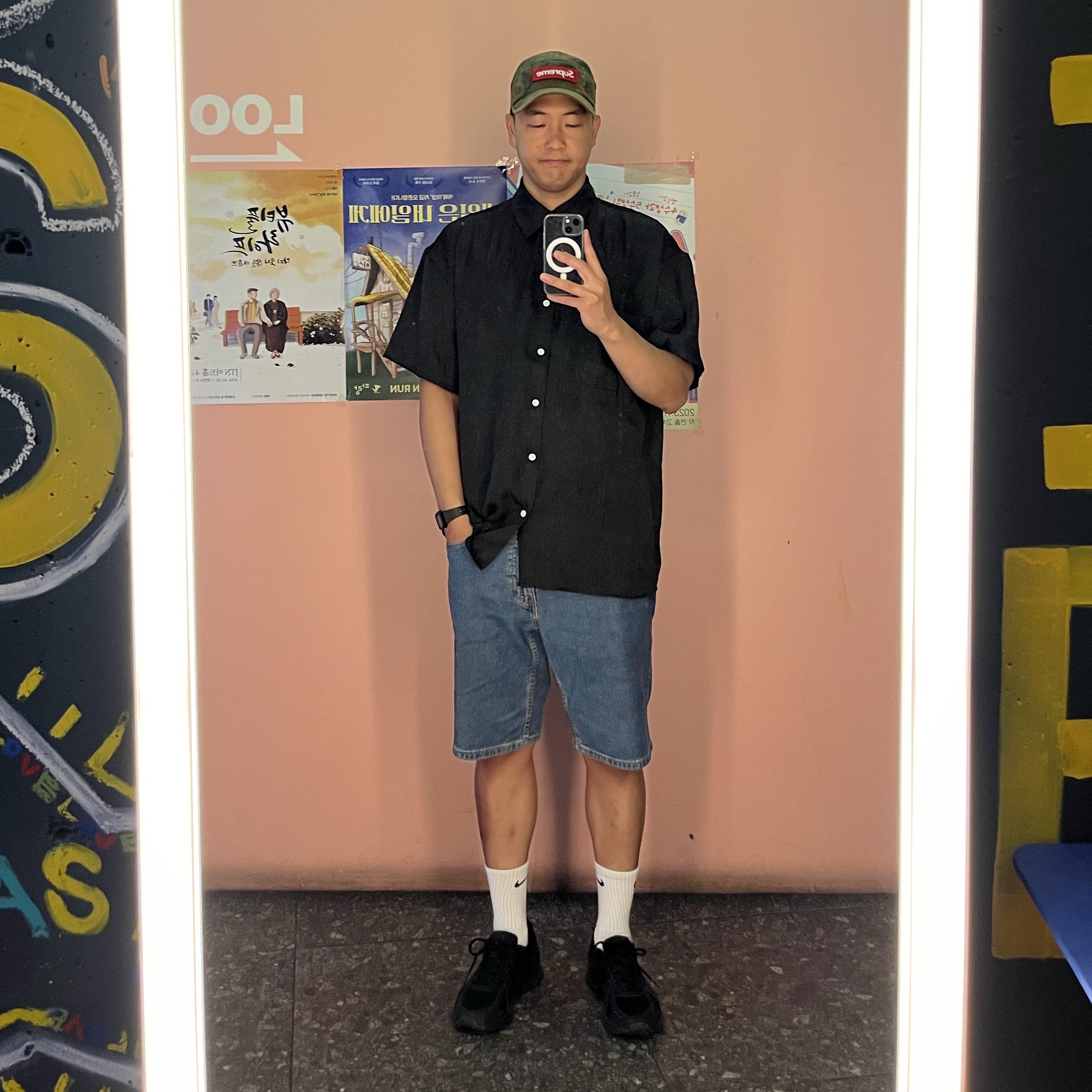 Supreme Military Camp Cap Flecktarn Camo - 23FW, Asics Jog 100 2 Black - 4E Extra Wide 착용 스타일