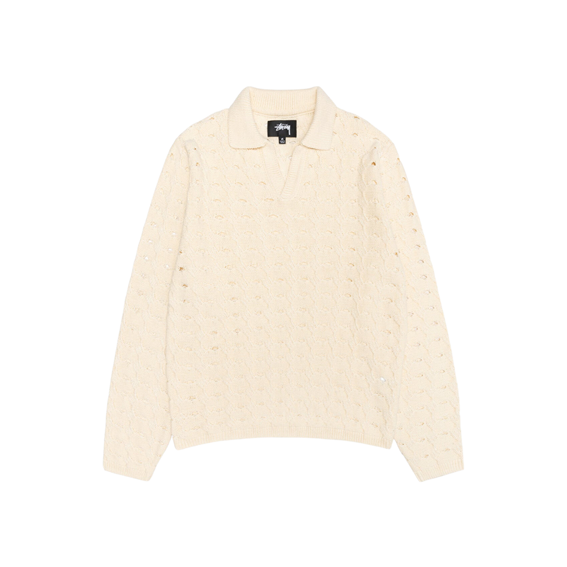 스투시 오픈 니트 칼라드 스웨터 아이보리 | Stussy | KREAM 스투시 오픈 니트 칼라드 스웨터 아이보리 | Stussy | KREAM