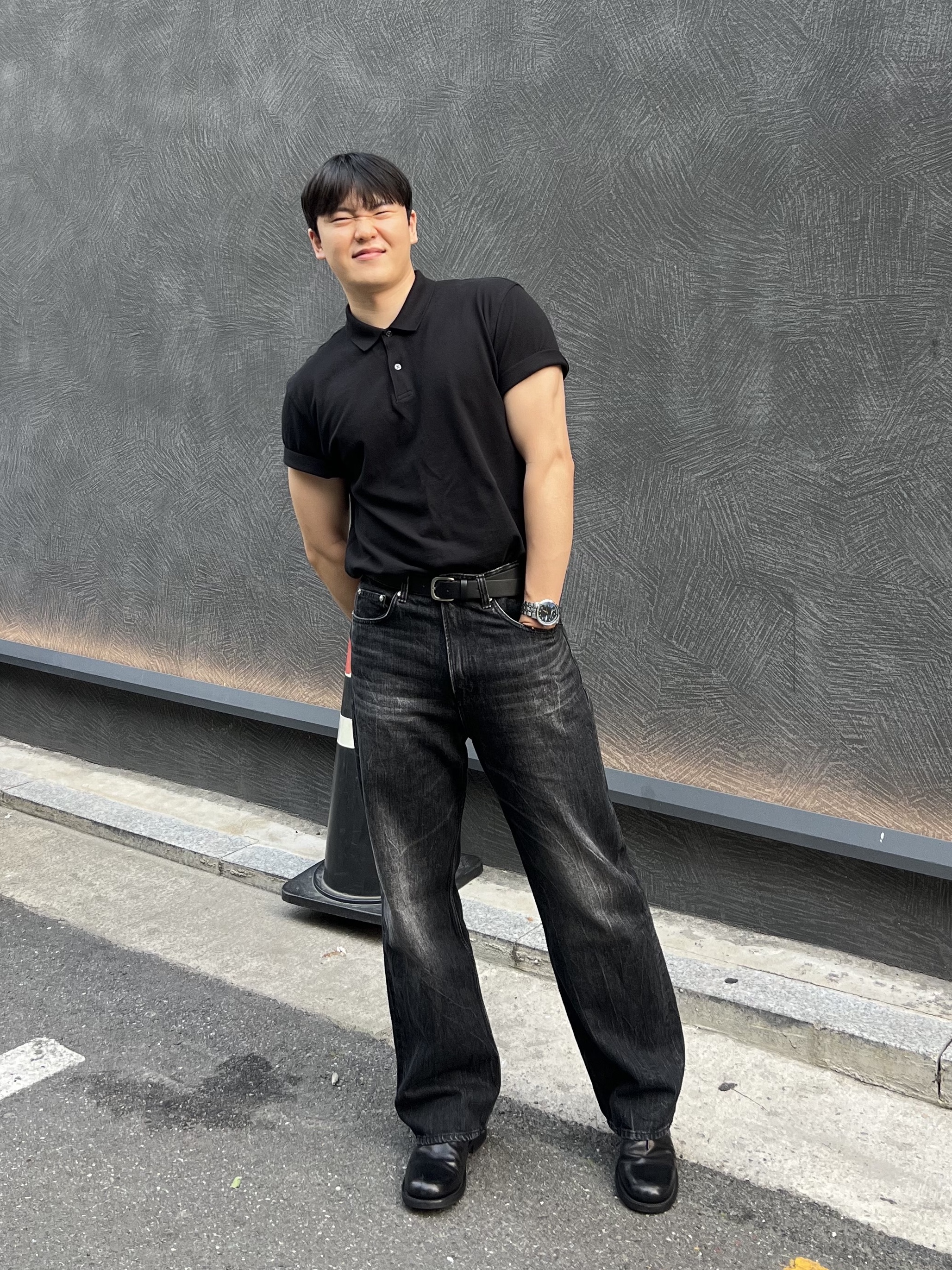 Kinchi Grainy - 547 (a) Vibram Black 착용 스타일 - 1