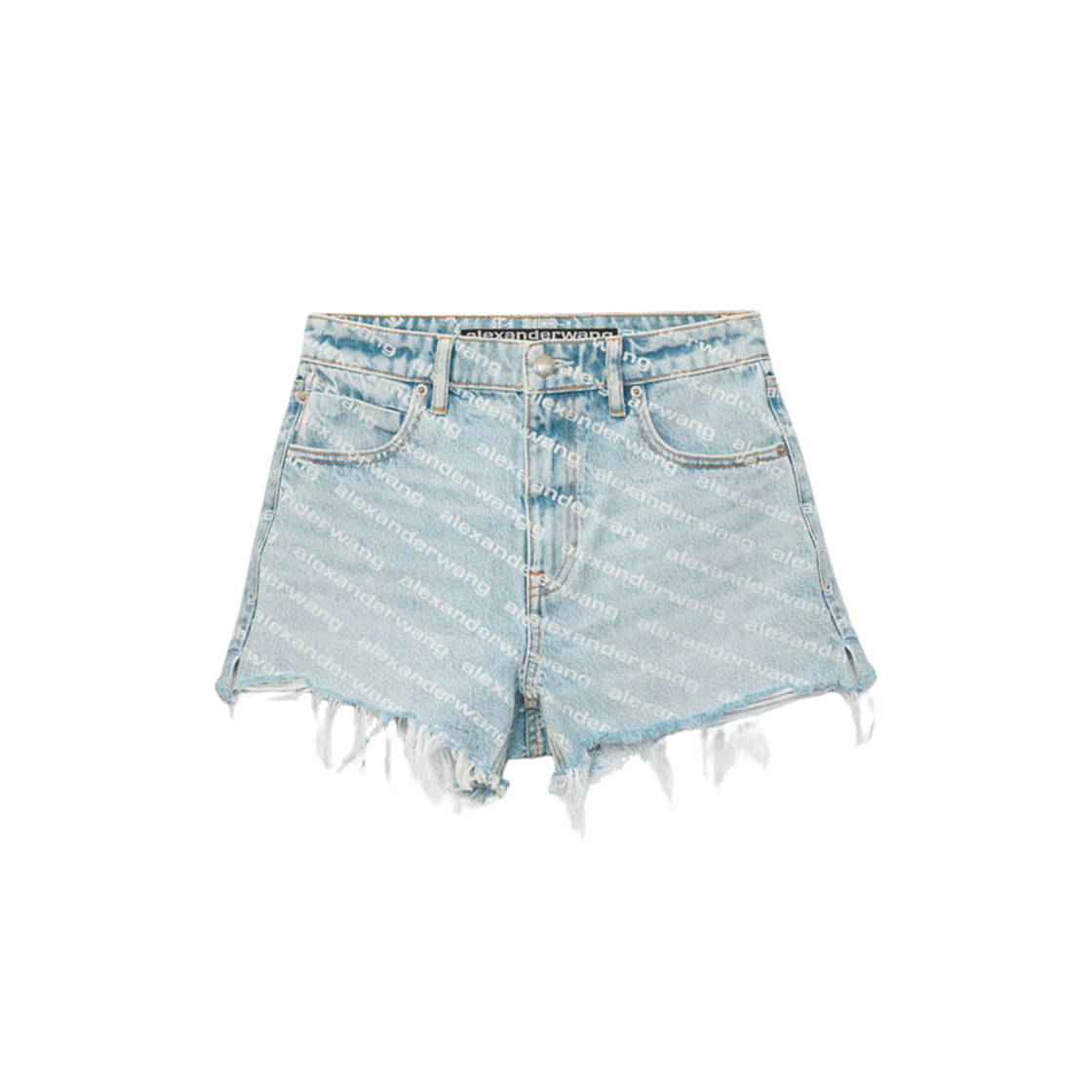 (W) Alexander Wang Bite Logo Shorts in Pebble Bleach Denim 상세 이미지 1