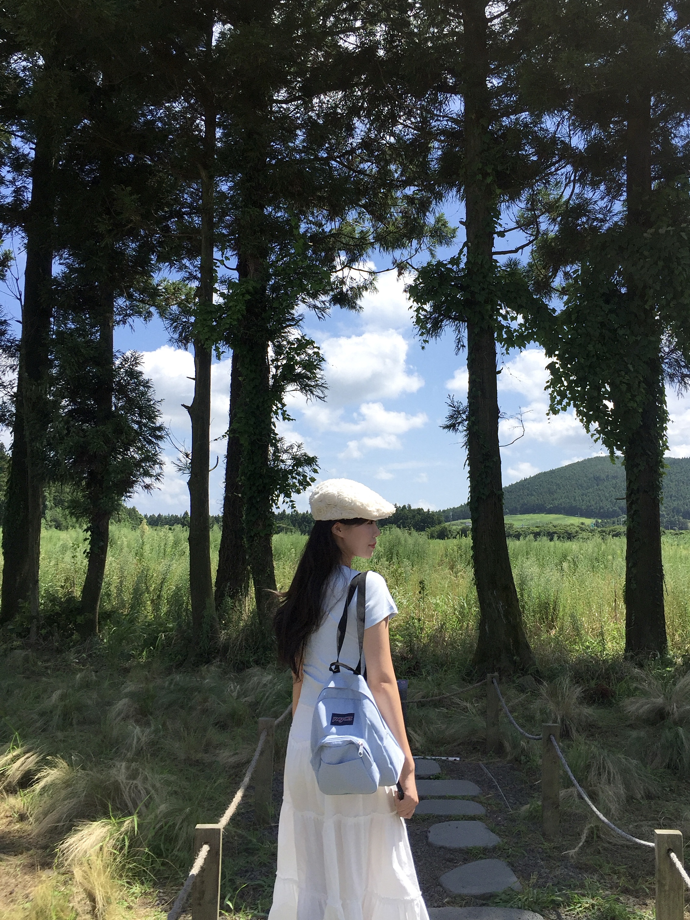 Jansport Half Pint Mini Backpack Blue Dusk, (W) Glowny Rodeo Tiered Ruffle Skirt White 착용 스타일 - 5